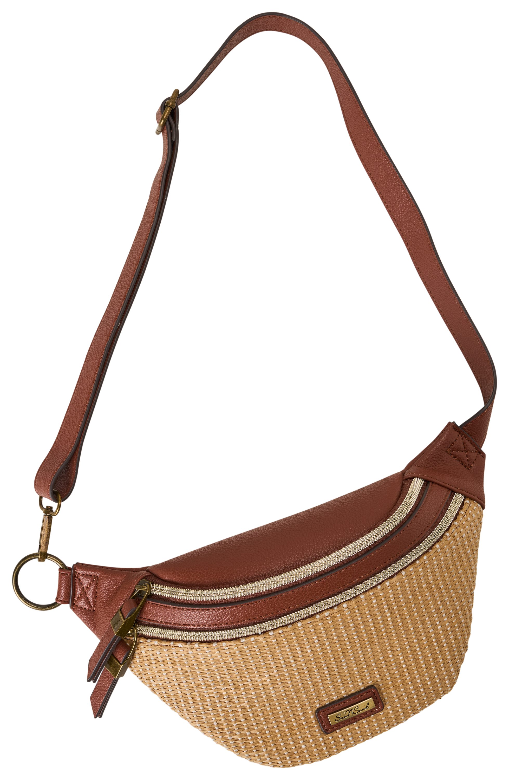 SUN 'N' SAND Straw Leather Belt Bag