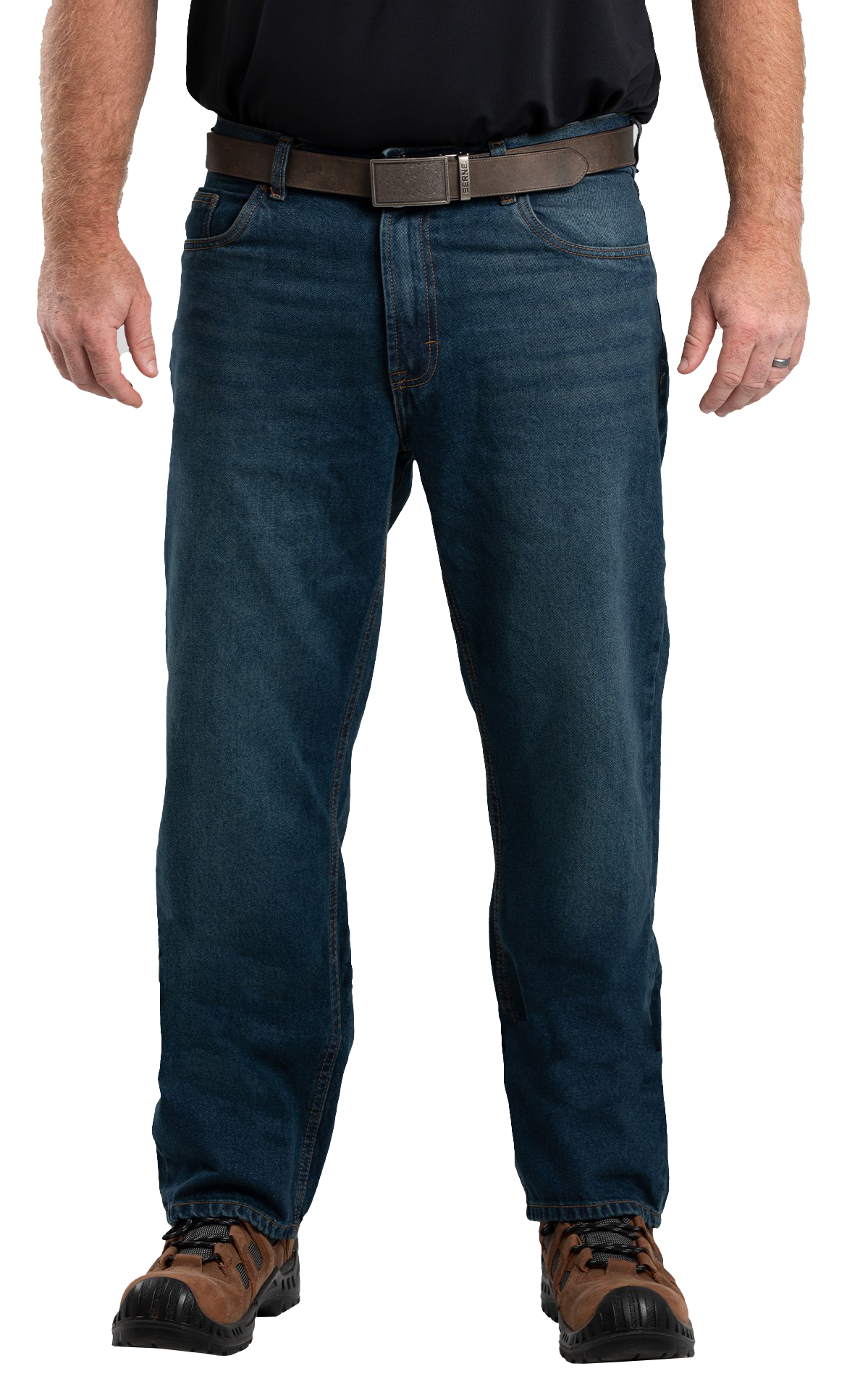 Image of Berne Heritage Relaxed-Fit Straight-Leg Jeans - Stone Wash Dark