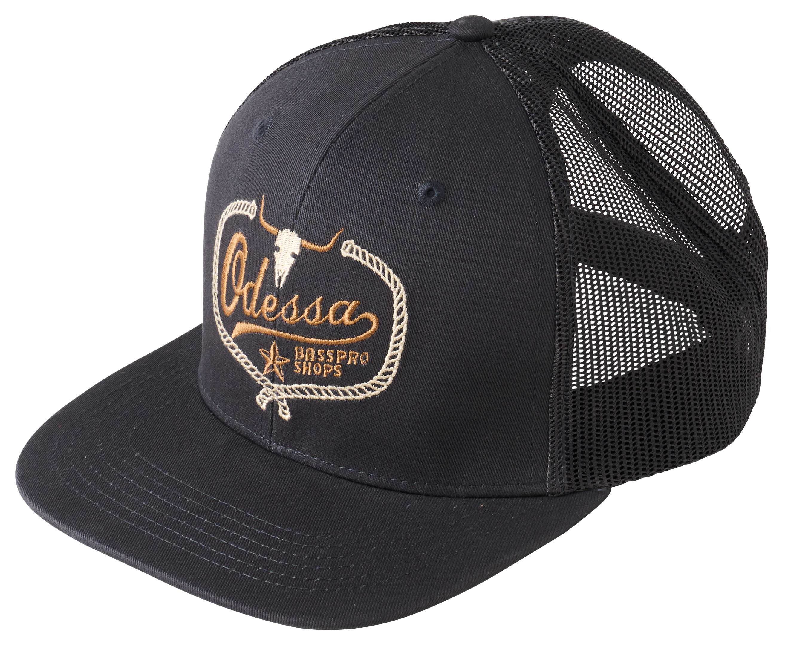 Image of Bass Pro Shops Odessa Cow Skull Mesh-Back Snapback Cap