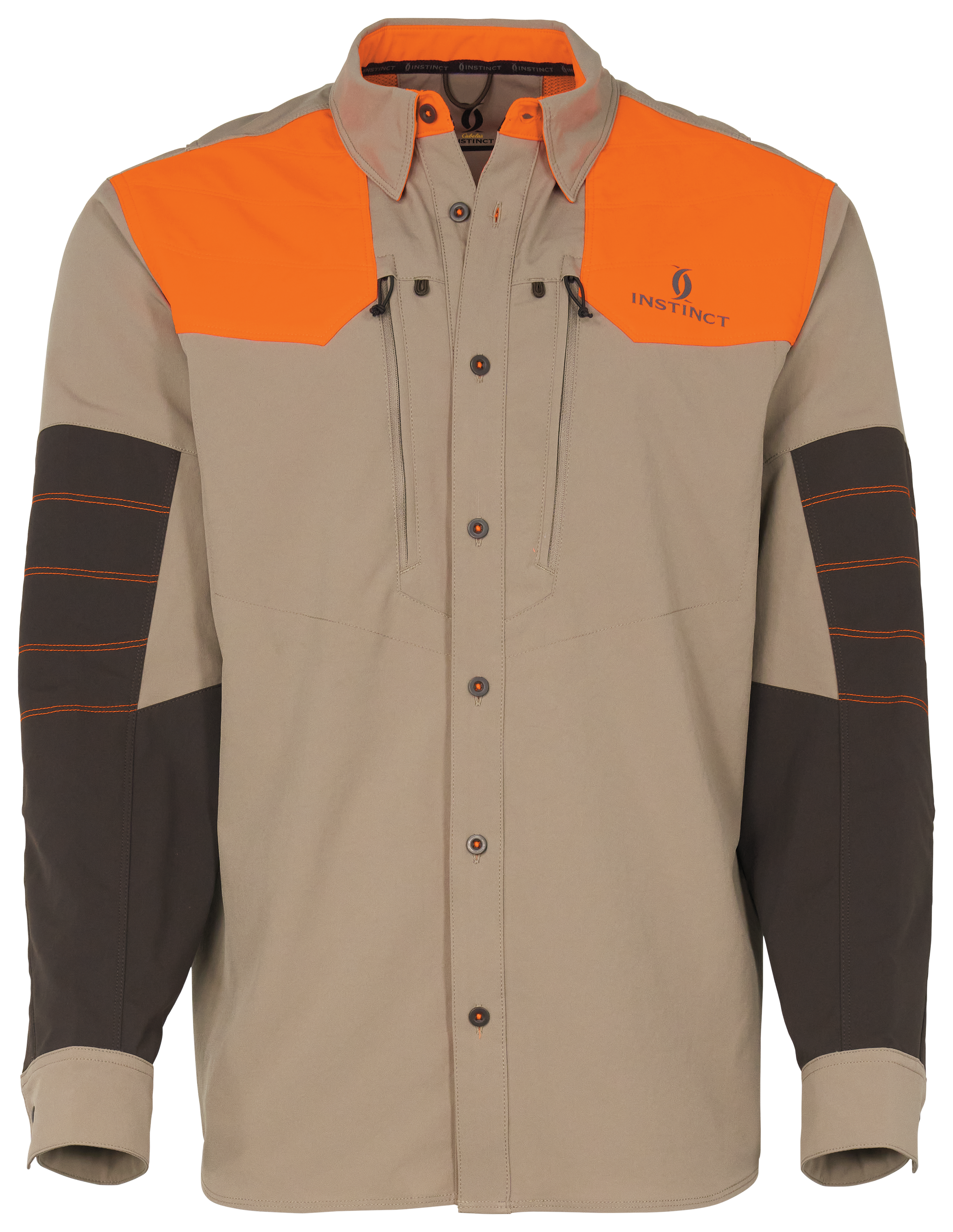 Image of Cabela's Instinct Prairie Runner Button-Up Hunting Shirt - Mulch/Blaze