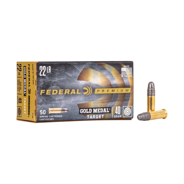 Federal Gold Medal Target .22 LR 40 Grain Rimfire Ammo