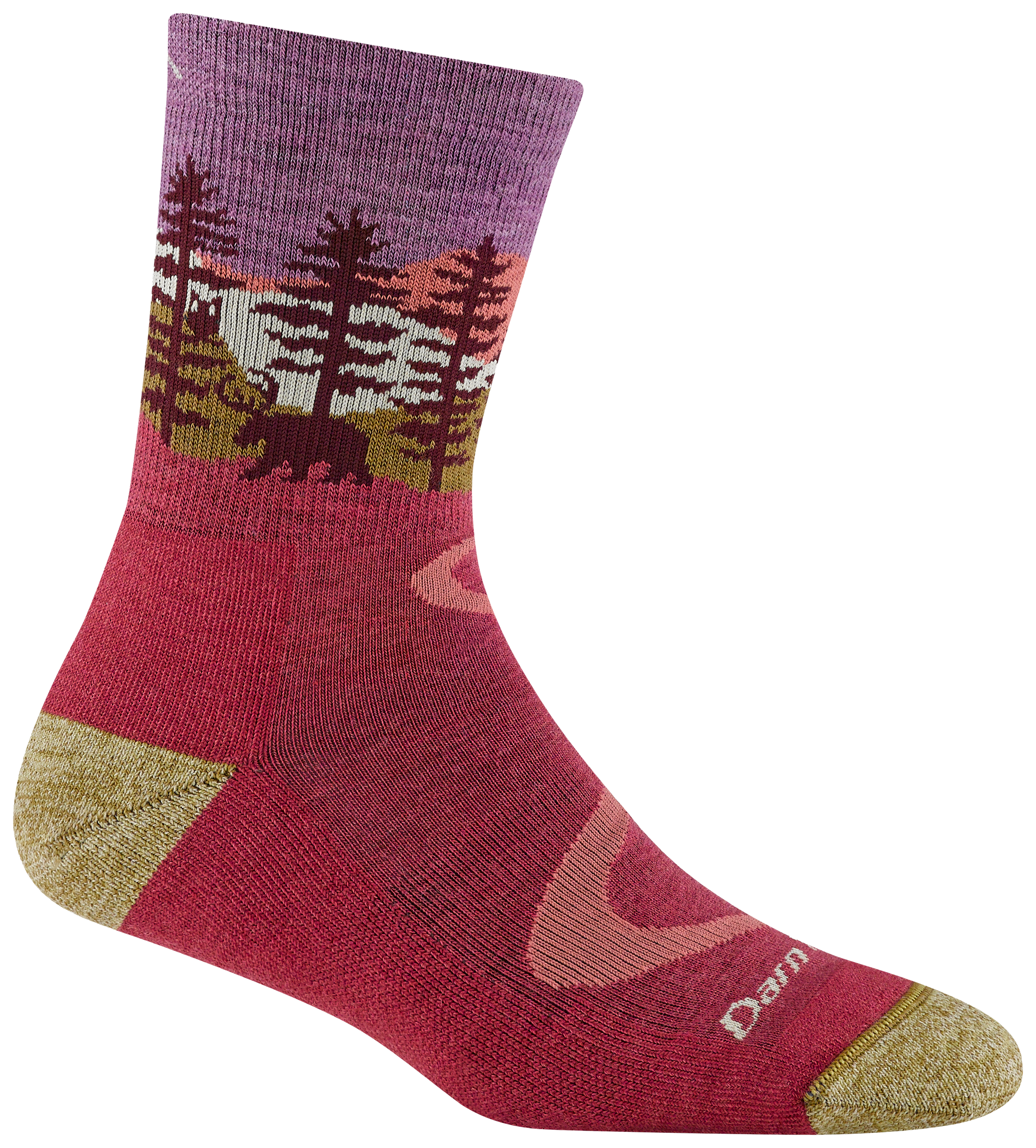Image of Darn Tough Northwoods Merino Wool Micro Crew Midweight Hiking Socks for Women - Cranberry