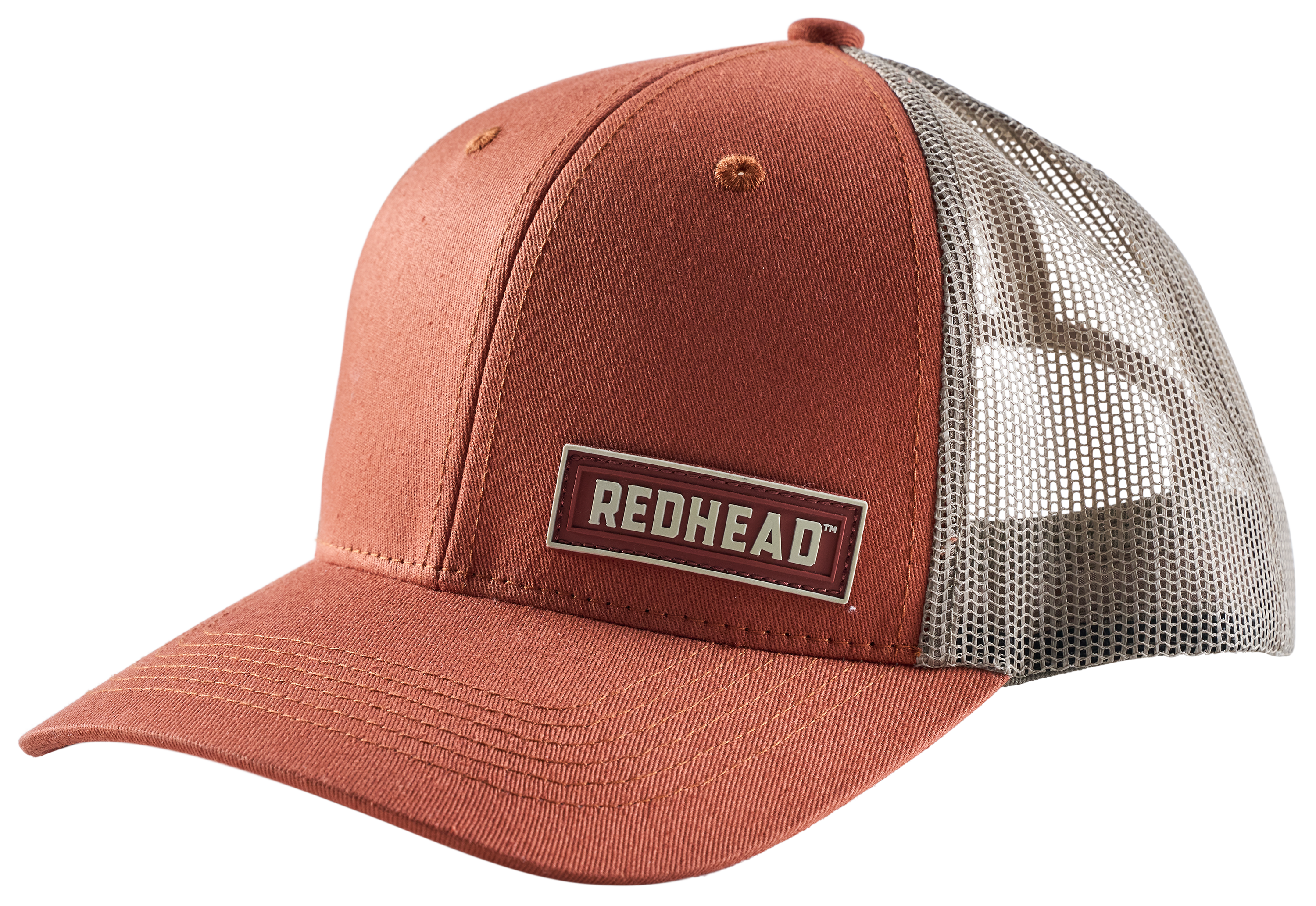 Image of RedHead Logo Patch Mesh-Back Cap - Burnt Orange/Khaki