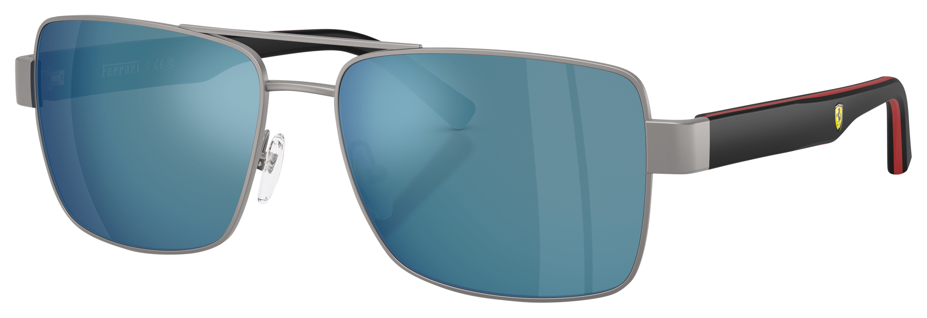 Image of Scuderia Ferrari FZ5005 Sunglasses - Matte Gunmetal/Blue Mirror - XX-Large