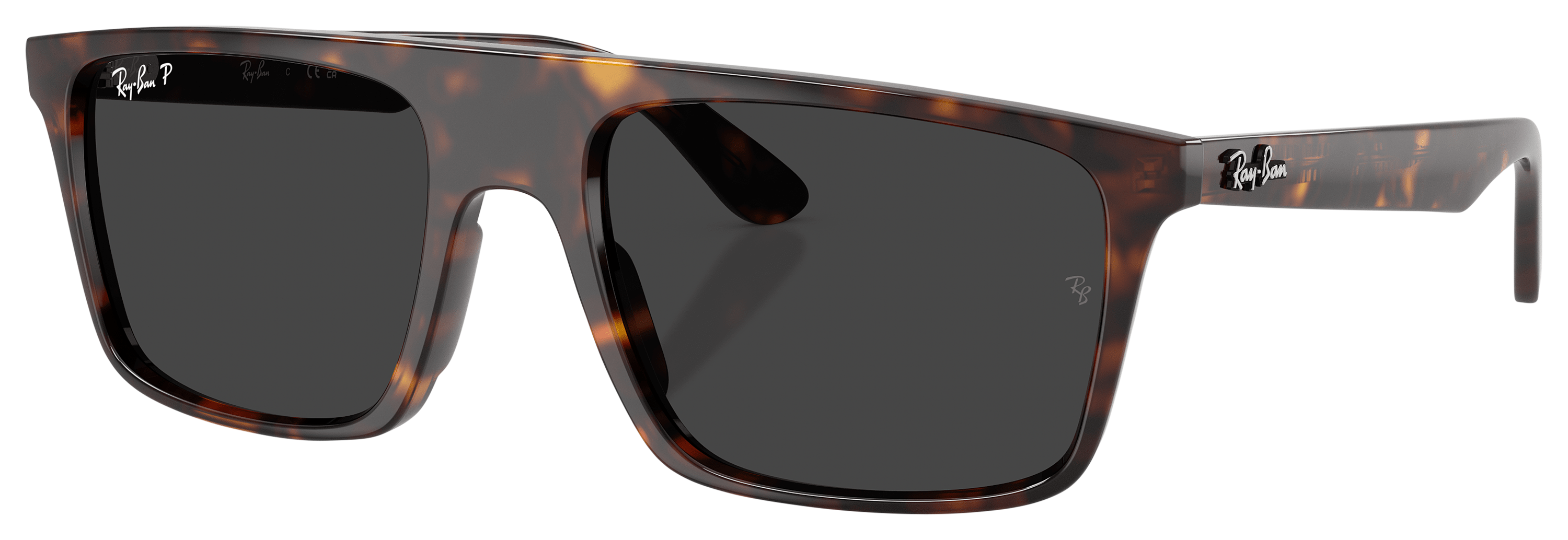 Image of Ray-Ban RB2222 Glass Polarized Sunglasses - Polished Havana/Black Classic - Large