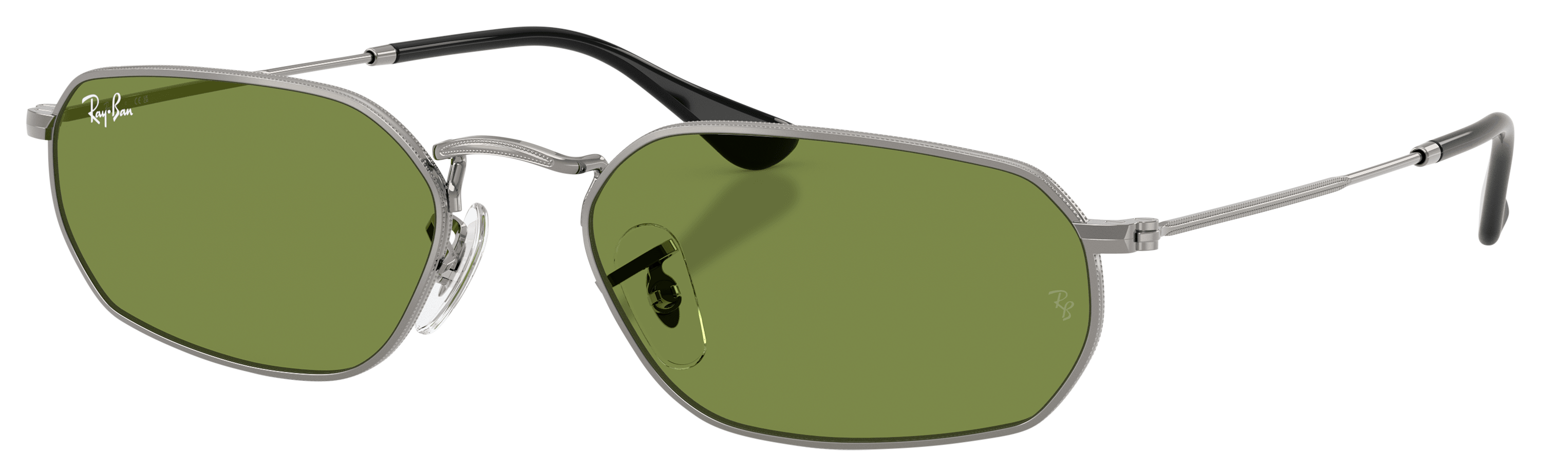 Image of Ray-Ban RB3947 Glass Sunglasses - Polished Gunmetal/Green Classic