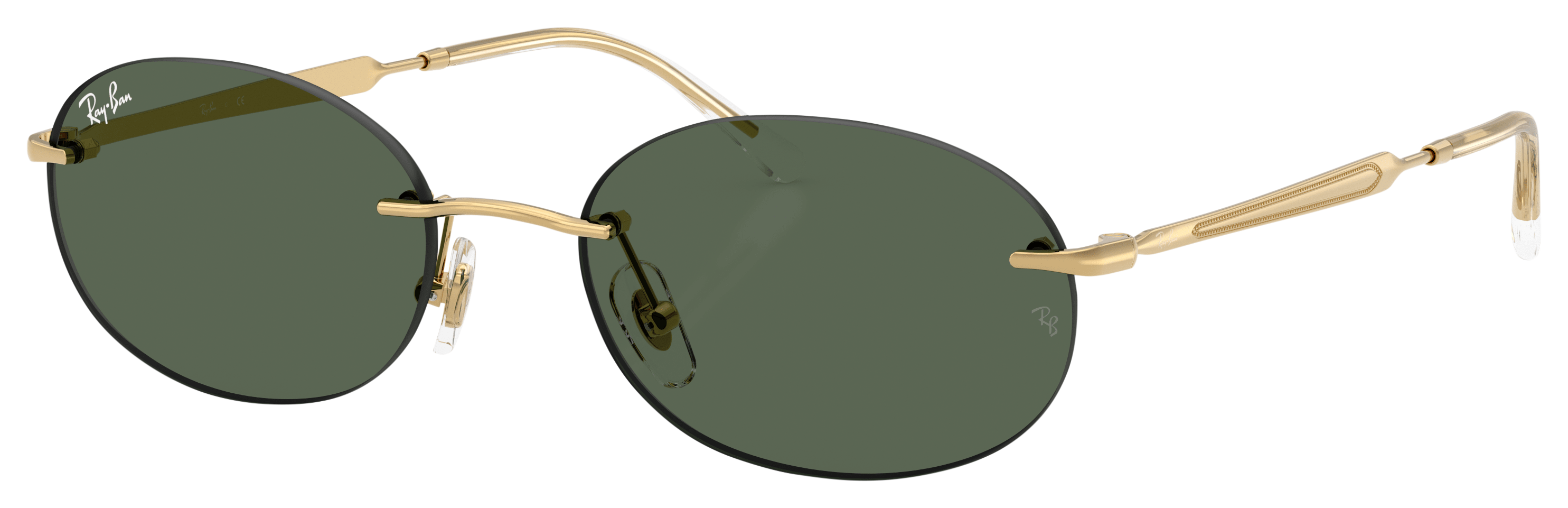 Image of Ray-Ban RB3767 Gradient Sunglasses - Polished Arista Gold/Dark Green Classic - Small