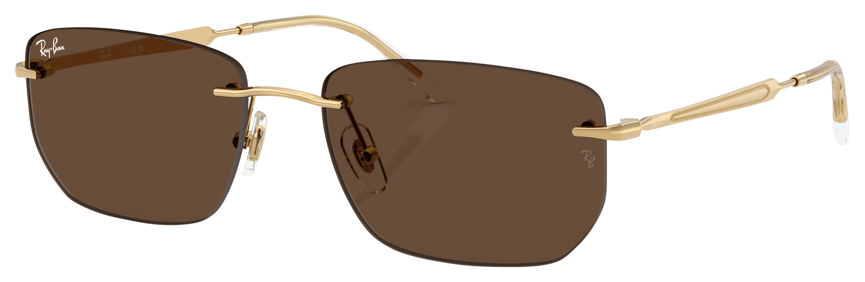 Image of Ray-Ban RB3768 Sunglasses - Polished Arista Gold/Dark Brown Classic