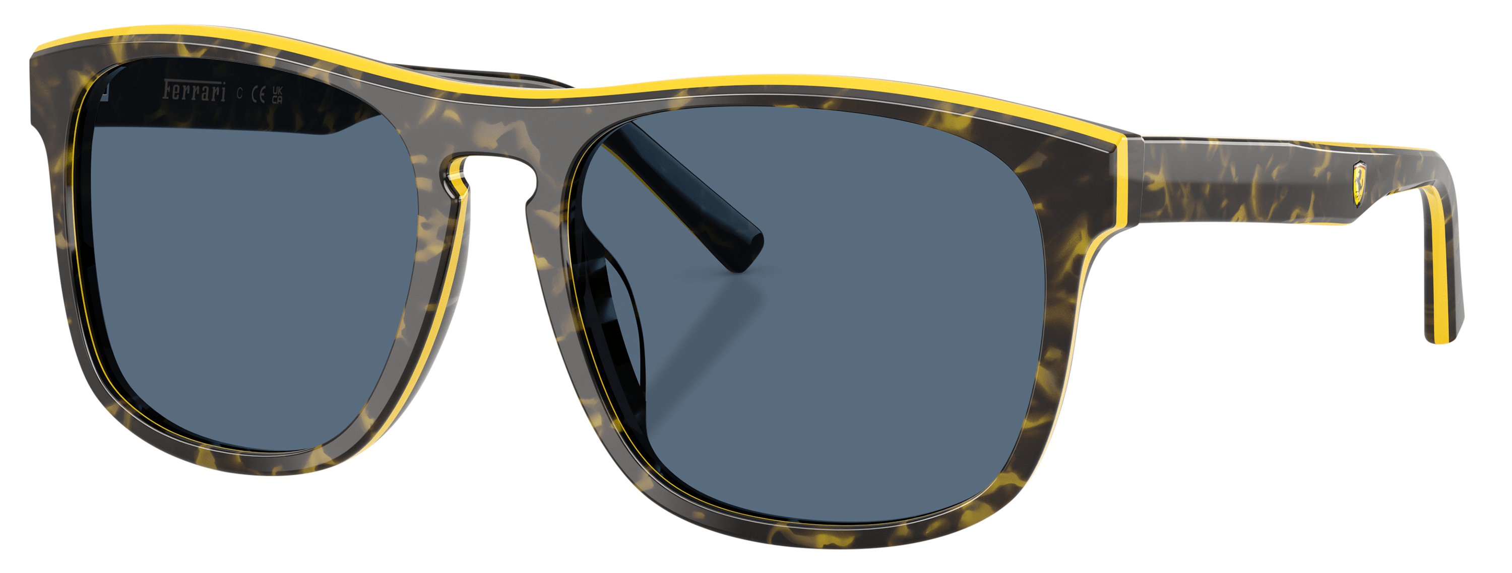Image of Scuderia Ferrari FZ6020U Sunglasses - Gray Havana/Yellow/Dark Blue - X-Large