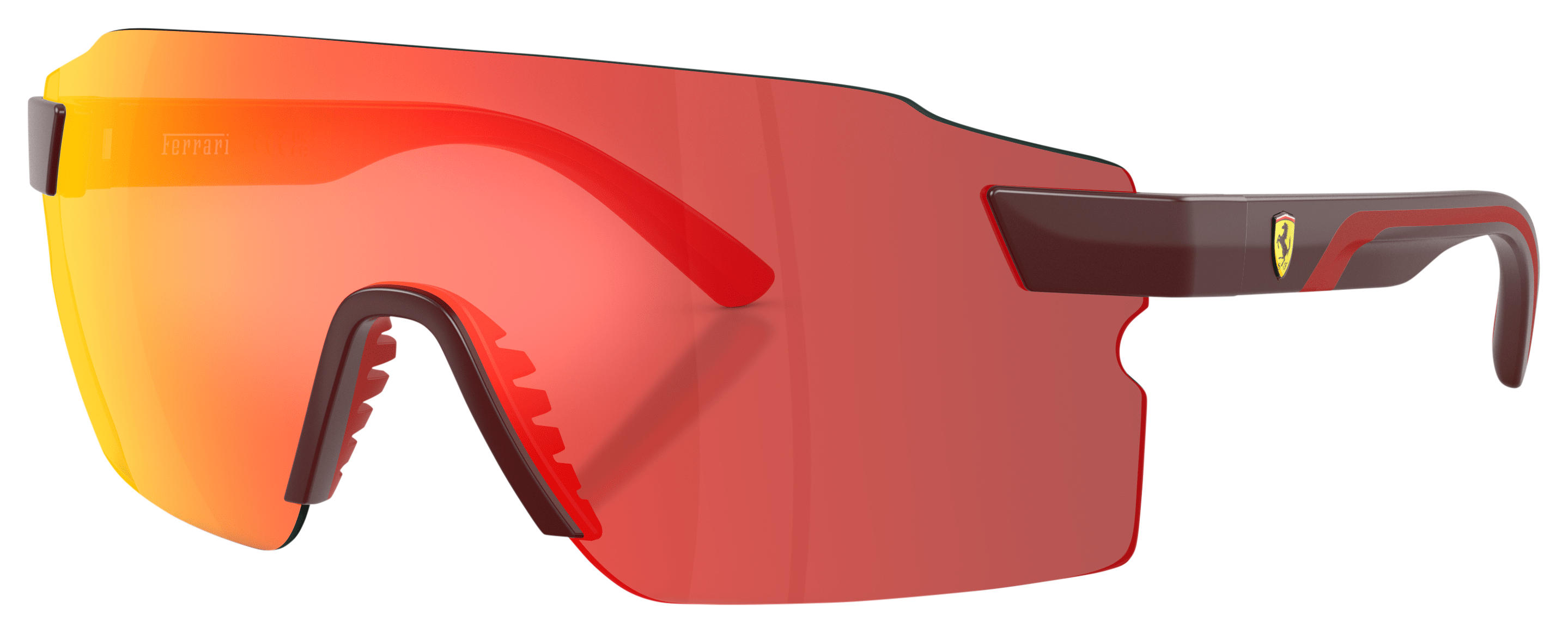Image of Scuderia Ferrari FZ6024U Sunglasses - Red Bordeaux/Red/Yellow Mirror - Large