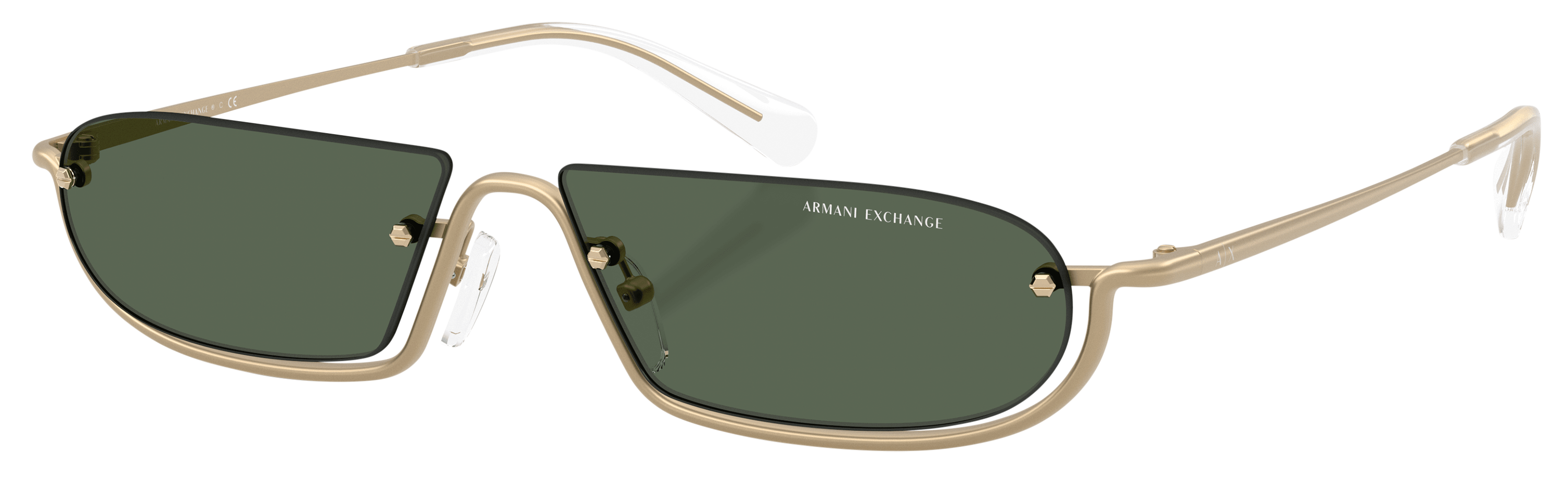 Image of Armani Exchange AX2058S Sunglasses - Matte Pale Gold/Green - X-Large