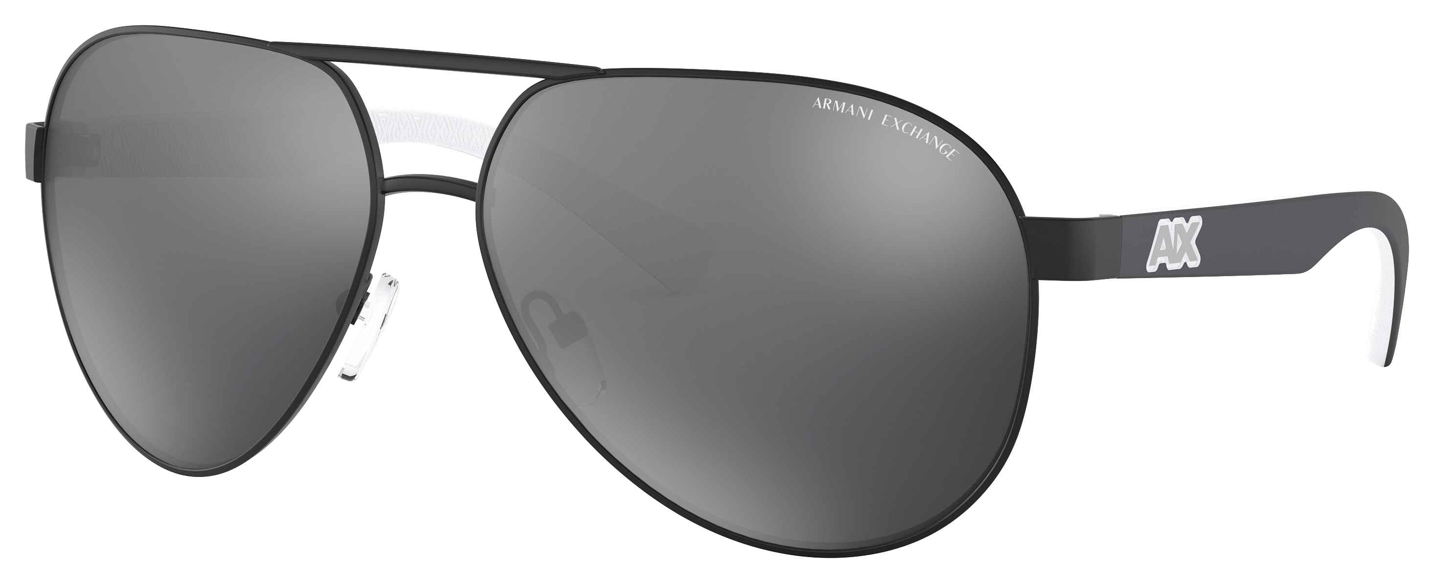 Image of Armani Exchange AX2031S Sunglasses - Matte Black/Light Gray/Black Mirror - Large