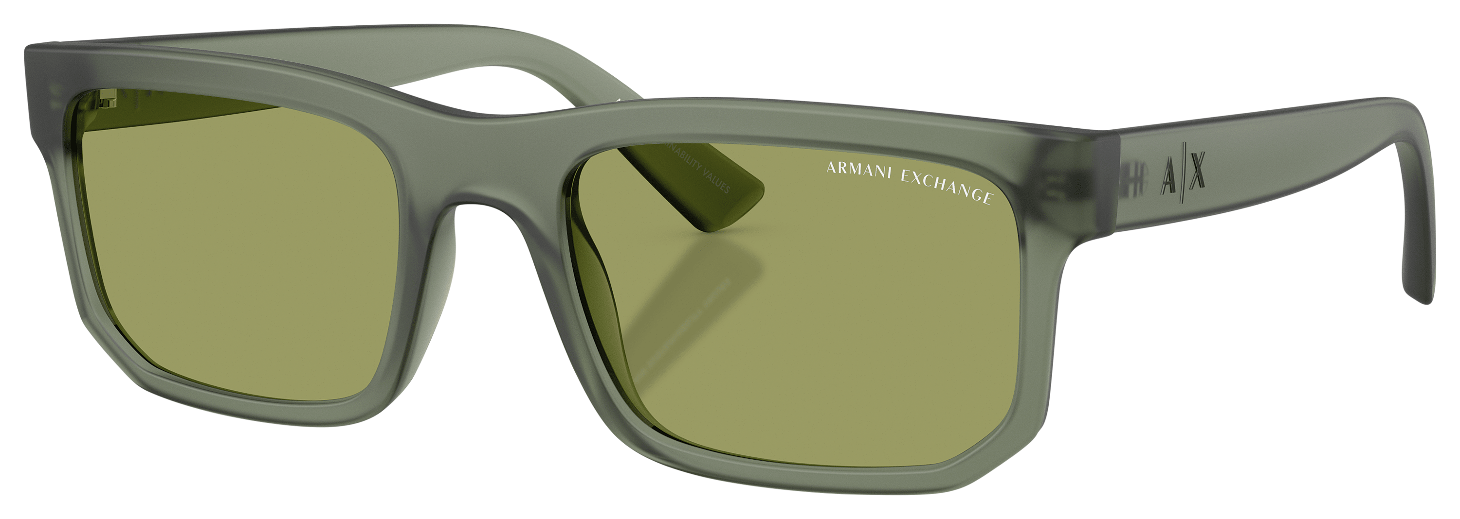 Image of Armani Exchange AX4165S Sunglasses - Frosted Agave/Green - Large