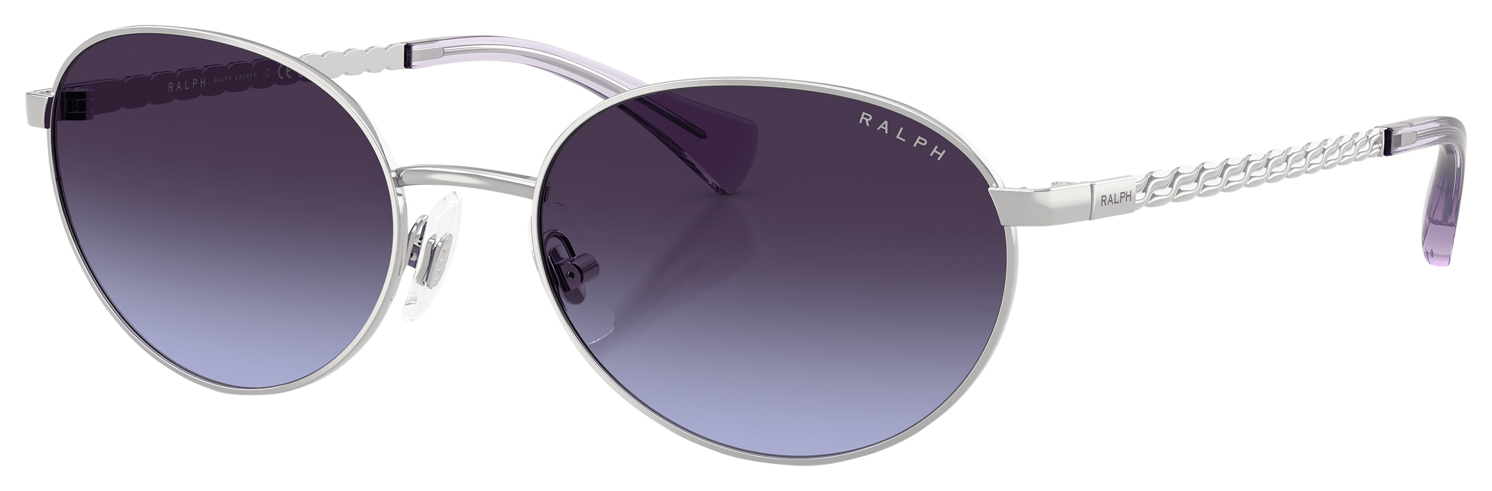 Image of Ralph RA4148 Sunglasses for Ladies - Shiny Silver/Azure/Blue Gradient - Medium