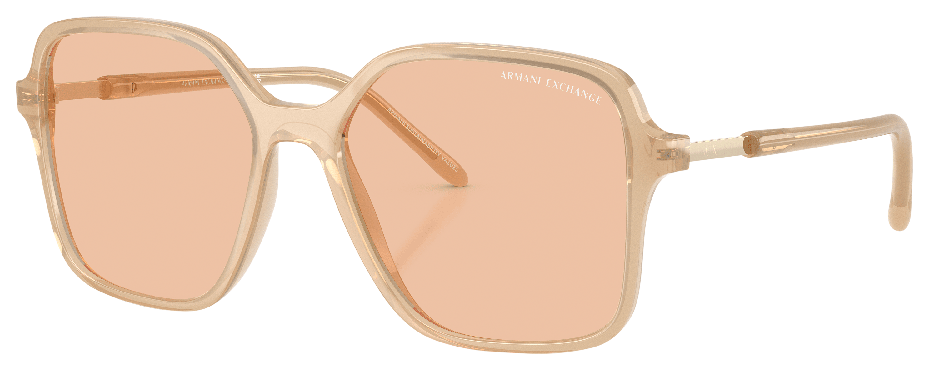 Image of Armani Exchange AX4163S Sunglasses for Ladies - Shiny Opal Tundra/Light Brown - Medium