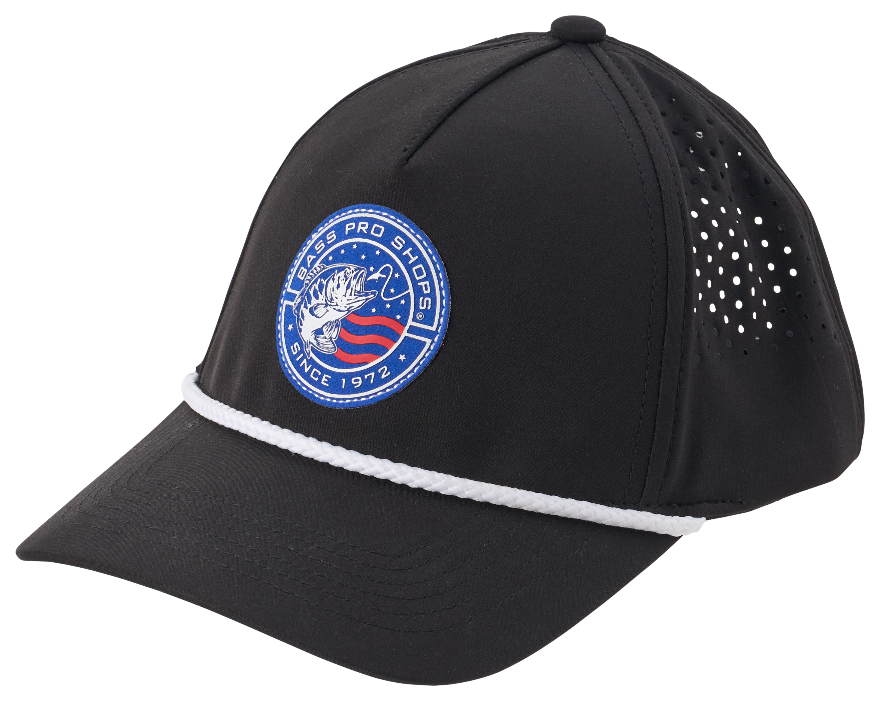 Image of Bass Pro Shops Circle Flag Fish Hat - Black