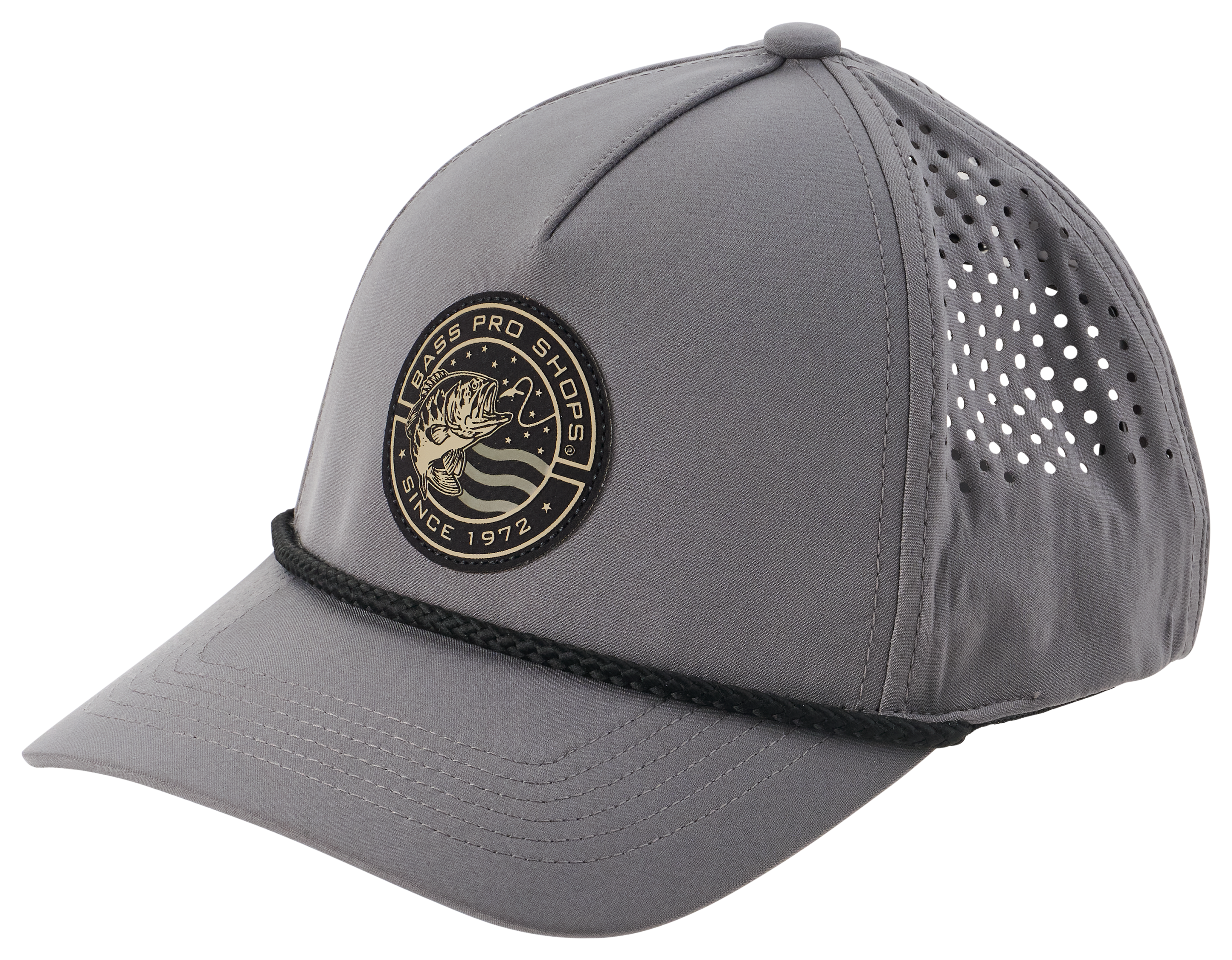 Image of Bass Pro Shops Circle Flag Fish Hat - Charcoal