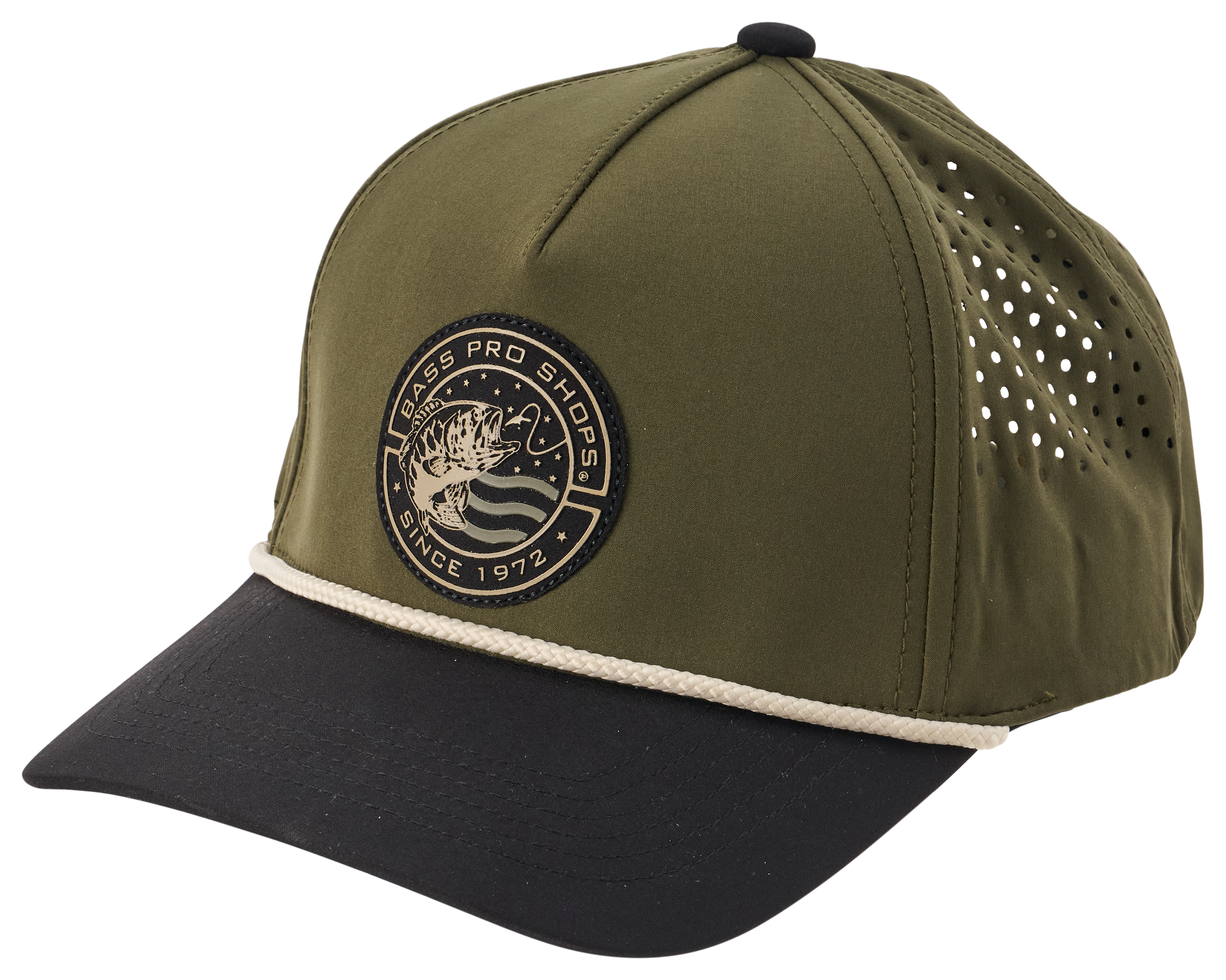 Image of Bass Pro Shops Circle Flag Fish Hat - Olive