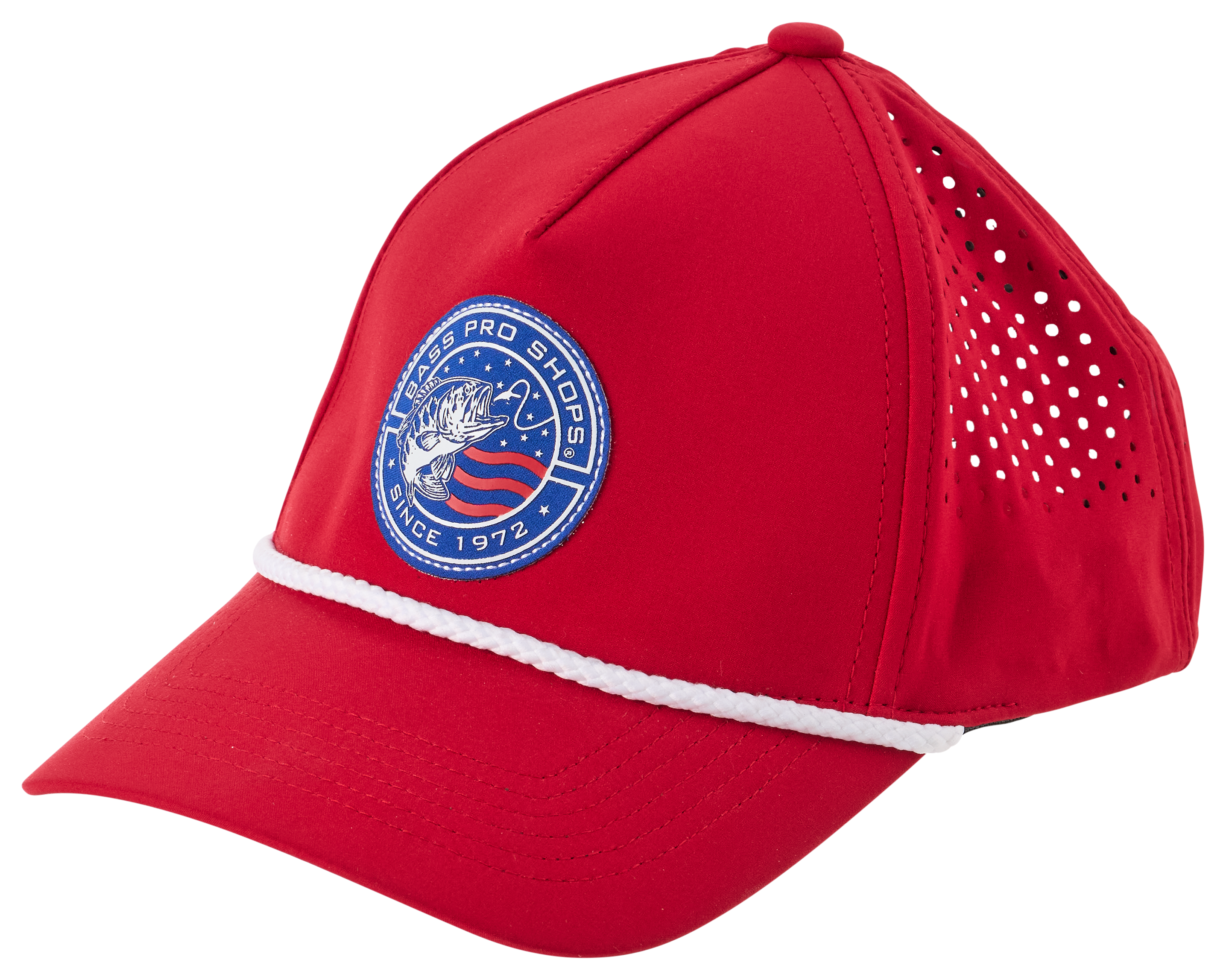 Image of Bass Pro Shops Circle Flag Fish Hat - Red