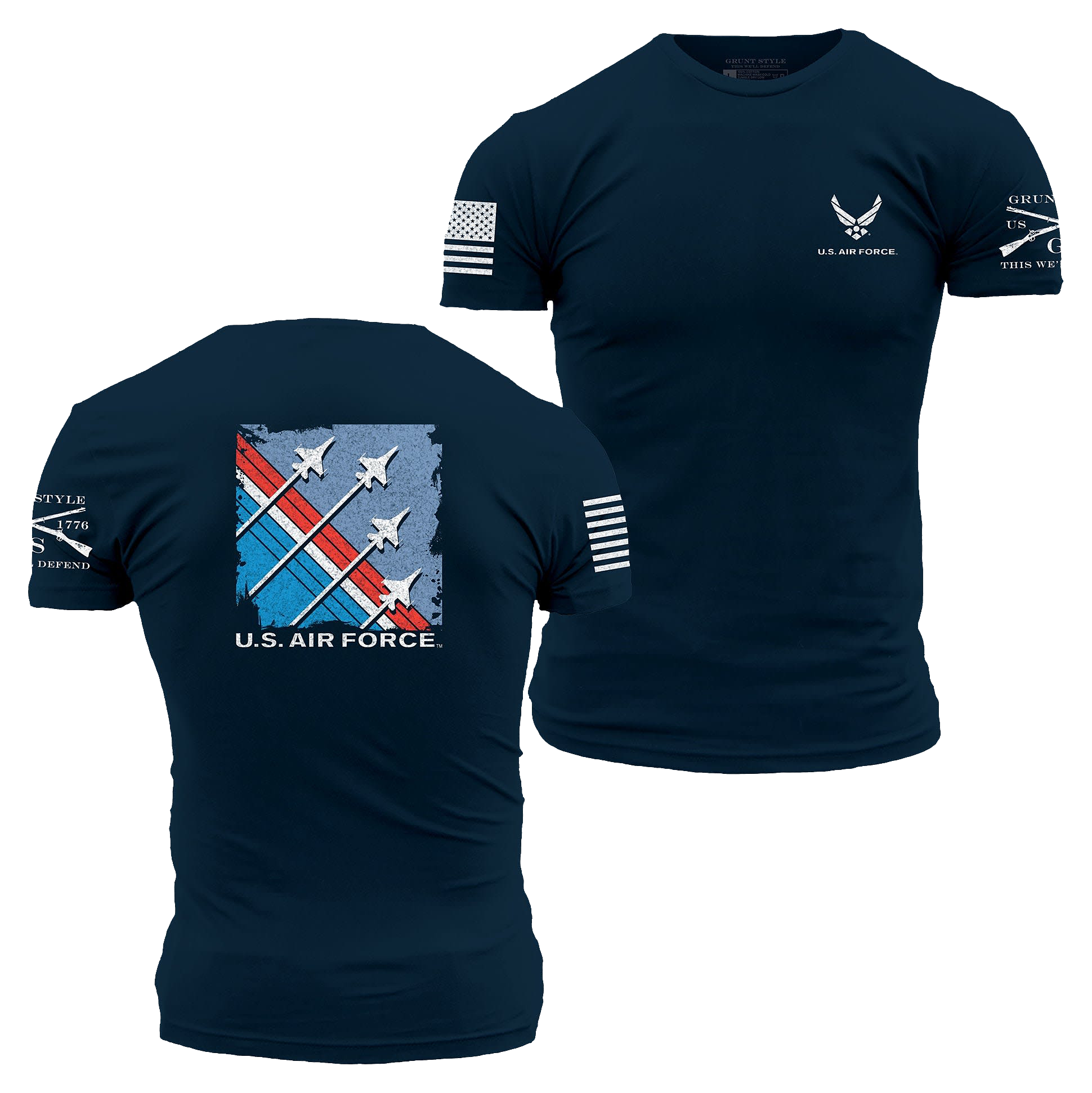 Image of Grunt Style USAF Finger-Four Formation Short-Sleeve T-Shirt - Midnight Navy - M
