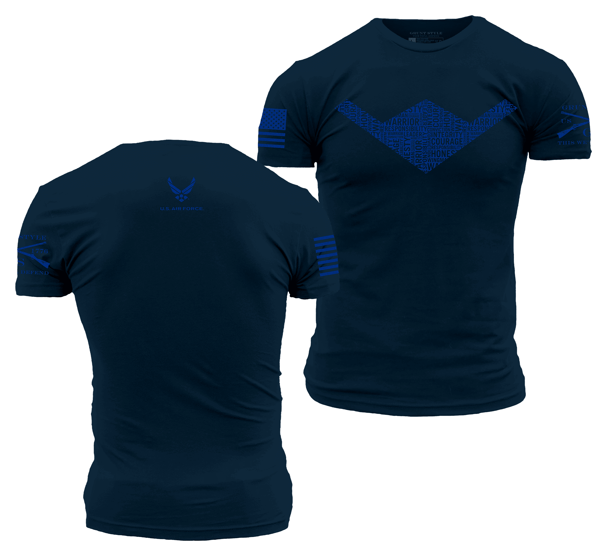 Image of Grunt Style USAF The Sky's No Limit Short-Sleeve T-Shirt - Midnight Navy - XL