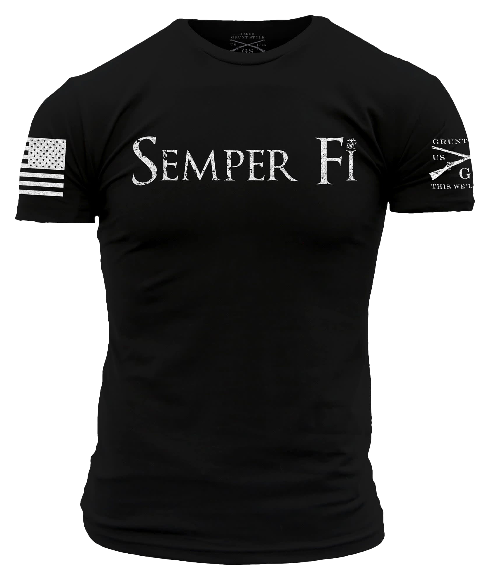 Image of Grunt Style USMC Semper Fi Short-Sleeve T-Shirt - Black - L