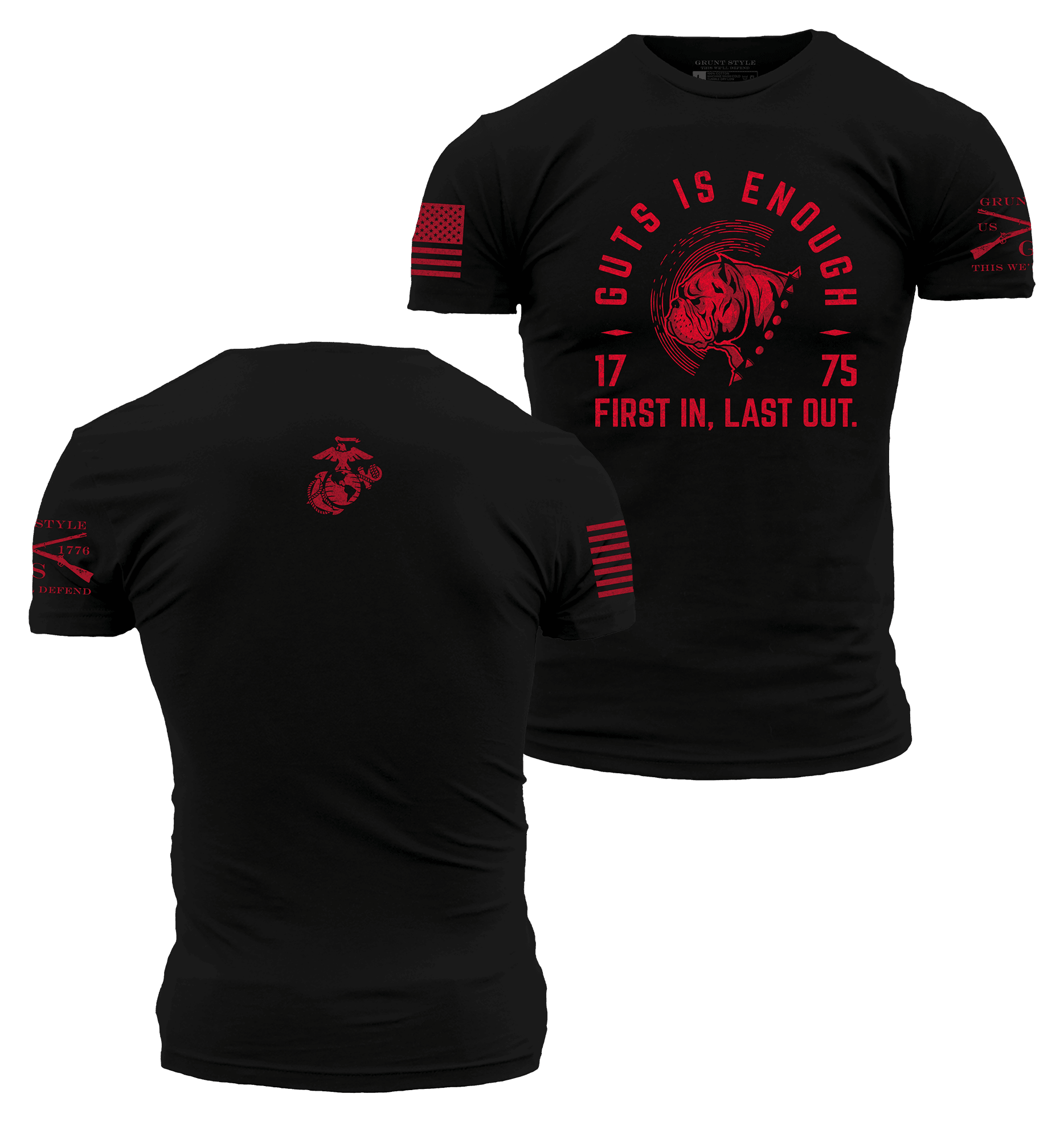 Image of Grunt Style USMC First In Short-Sleeve T-Shirt - Black - 2XL