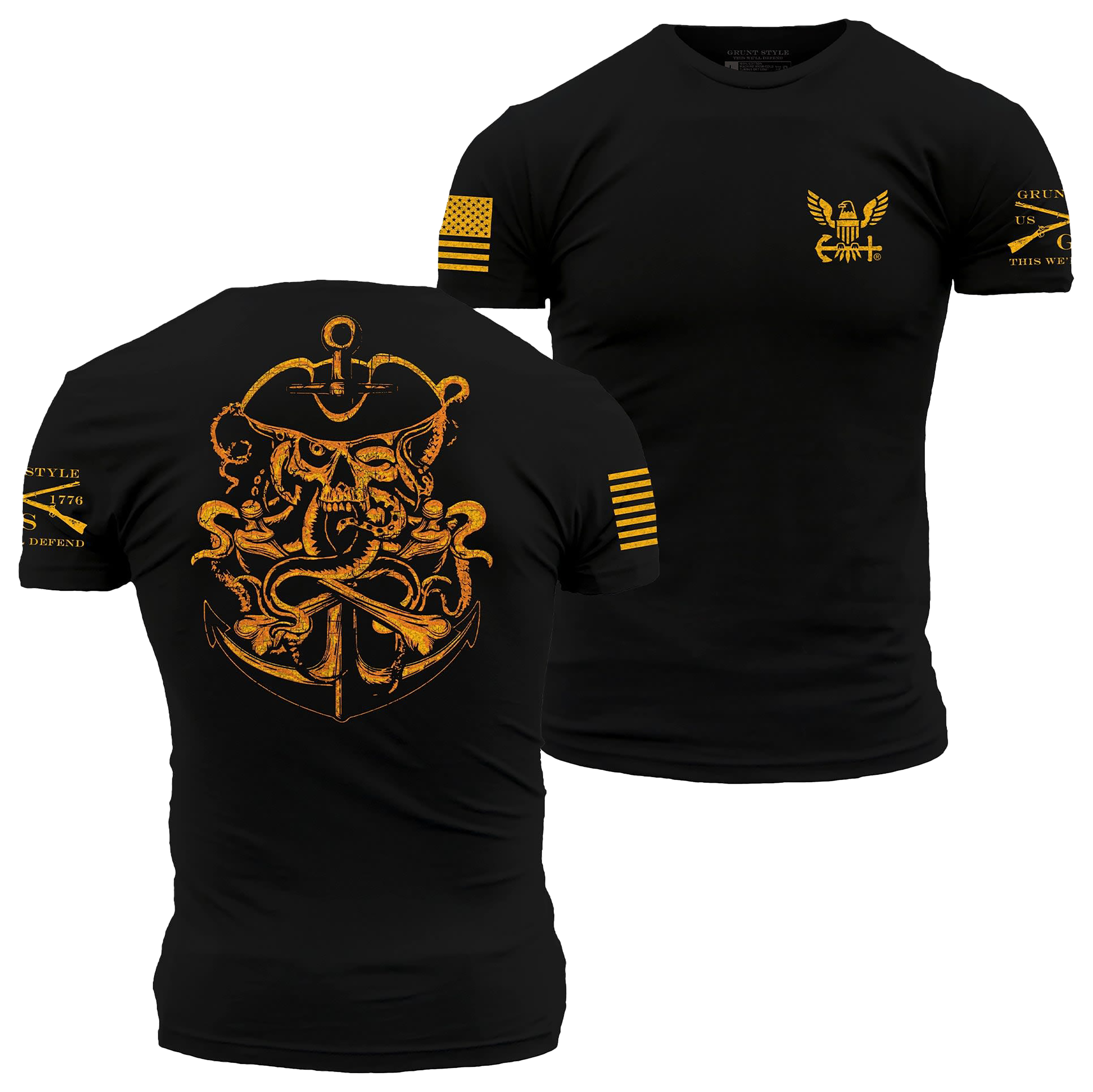 Image of Grunt Style USN Ghost Pirate Short-Sleeve T-Shirt - Black - S