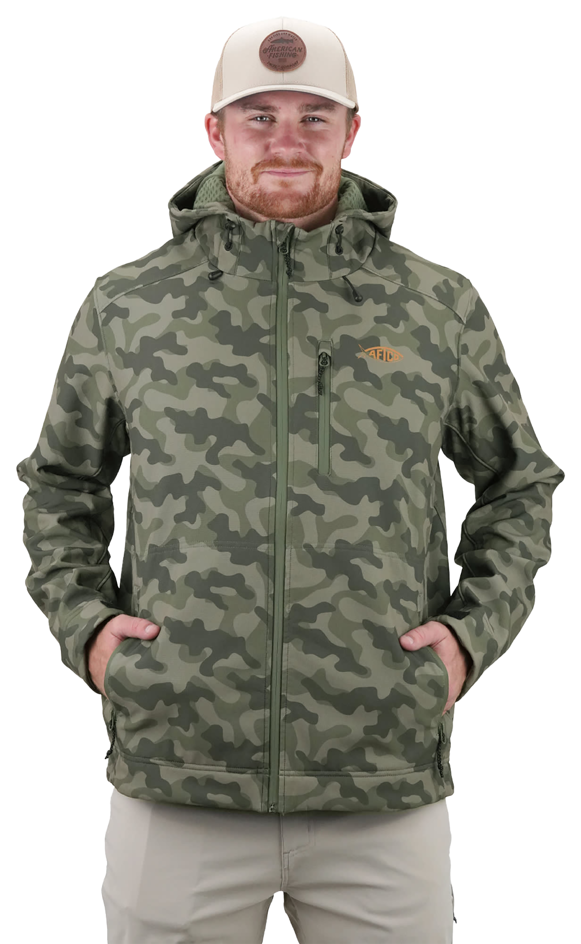Image of AFTCO Reaper Tactical Camo Windproof Rain Jacket - Green OG Camo - S