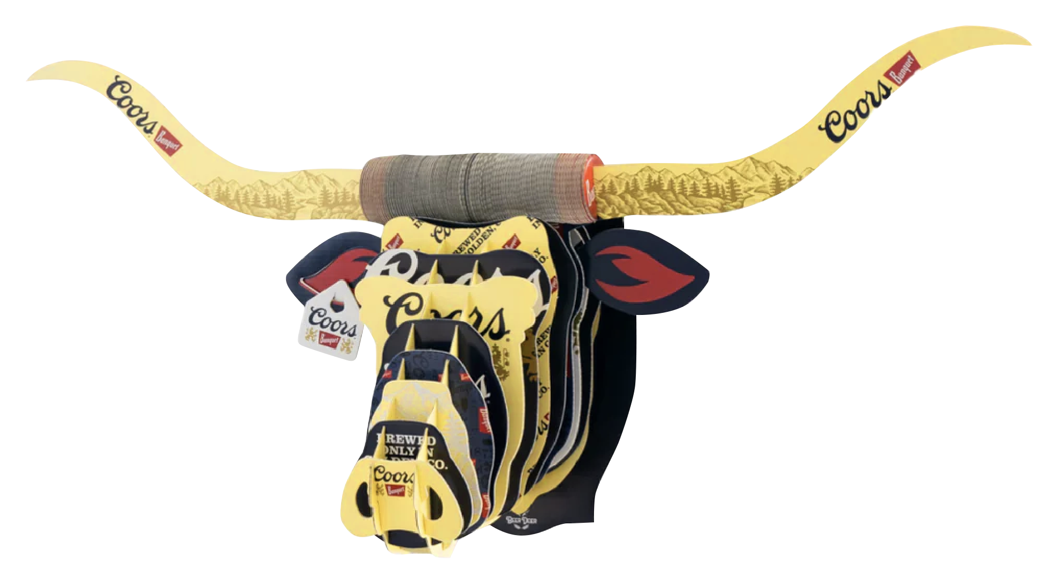 Image of Beer Deer Coors Banquet Cardboard Box Longhorn Head Wall Mount
