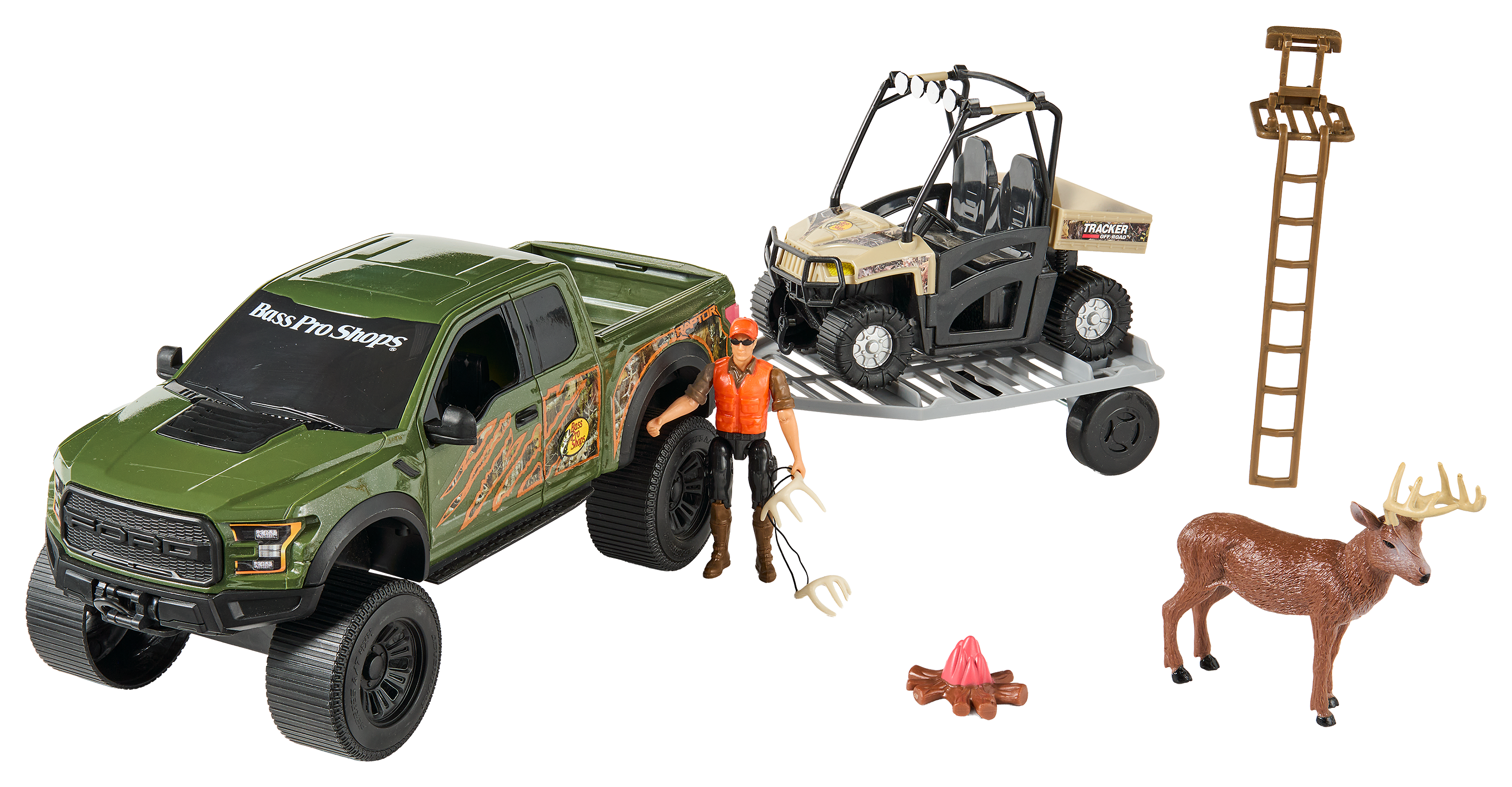 Image of Bass Pro Shops Deluxe Licensed Ford Raptor Hunting TrueTimber Camo Adventure Truck Playset for Kids