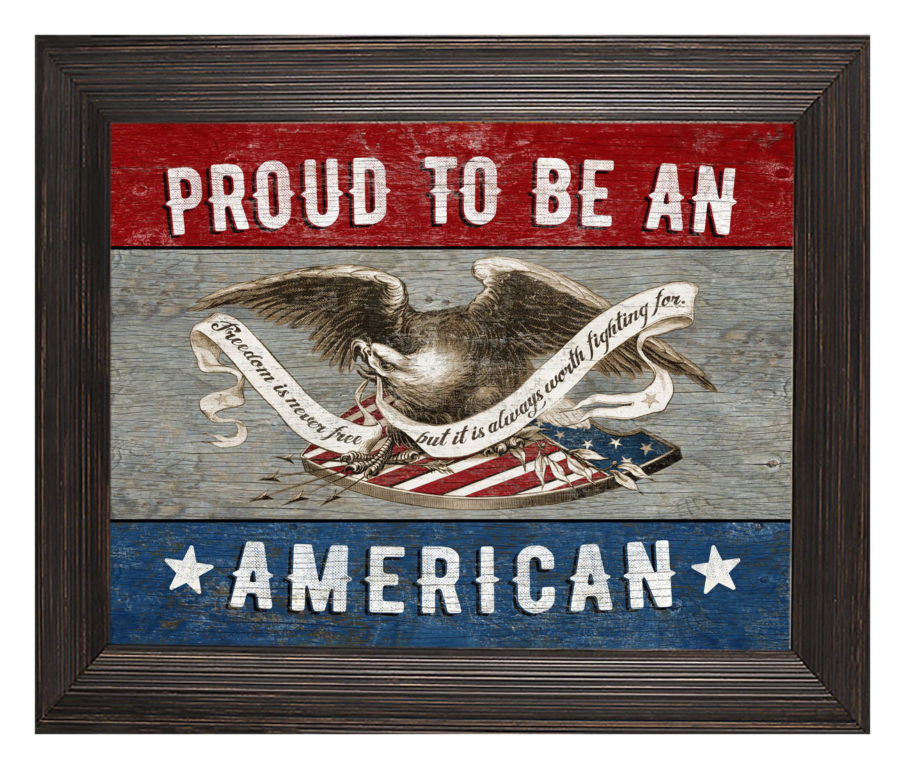 Image of Rocky Mountain Publishing Proud to be an American Framed Canvas Giclée by Shane Smith