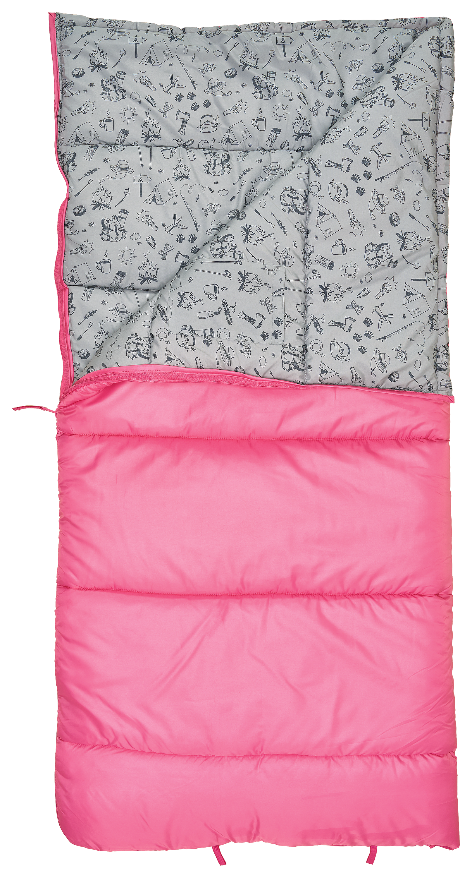 Image of Bass Pro Shops 30° Rectangular Sleeping Bag for Kids - Dewberry
