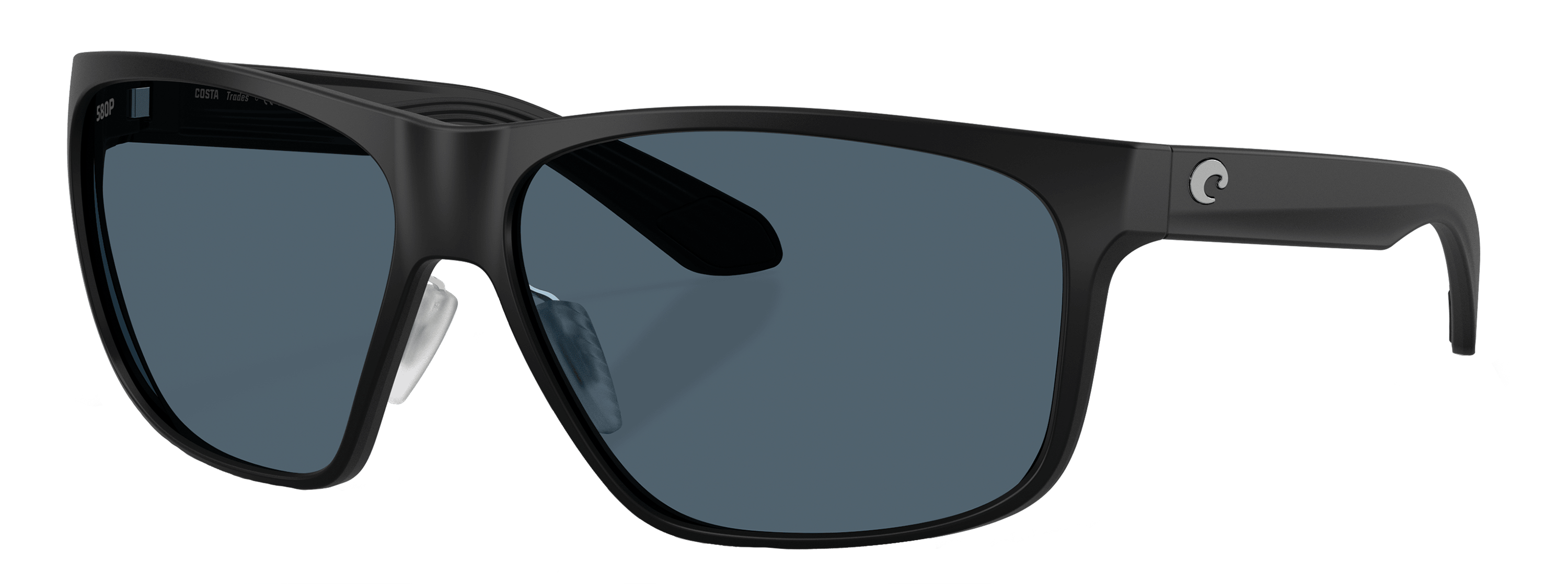 Image of Costa Del Mar Trades 580P Polarized Sunglasses - Matte Black/Gray - Medium