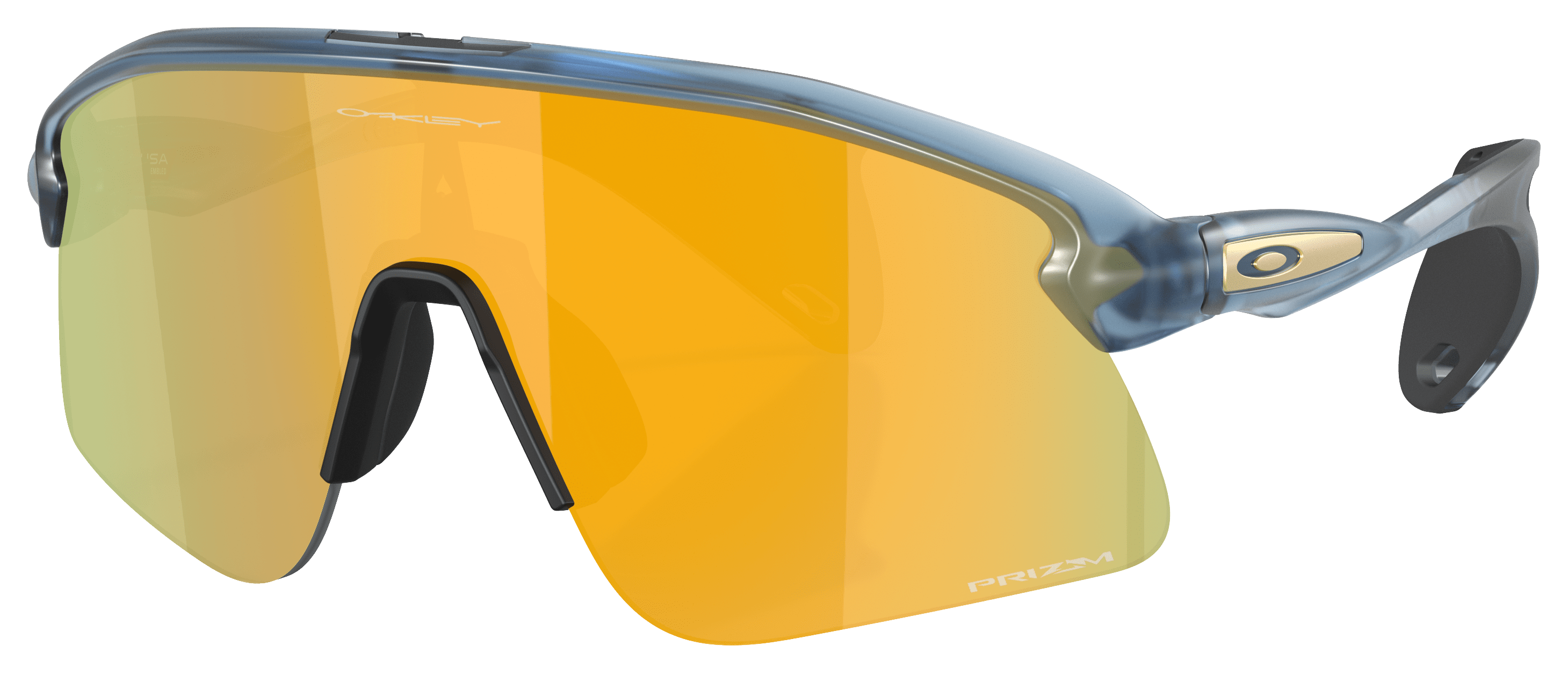 Image of Oakley Stunt Devil S OO9518 Prizm Bronze Mirror Sunglasses - Matte Transparent Abyss/Prizm 24K Mirror - Medium