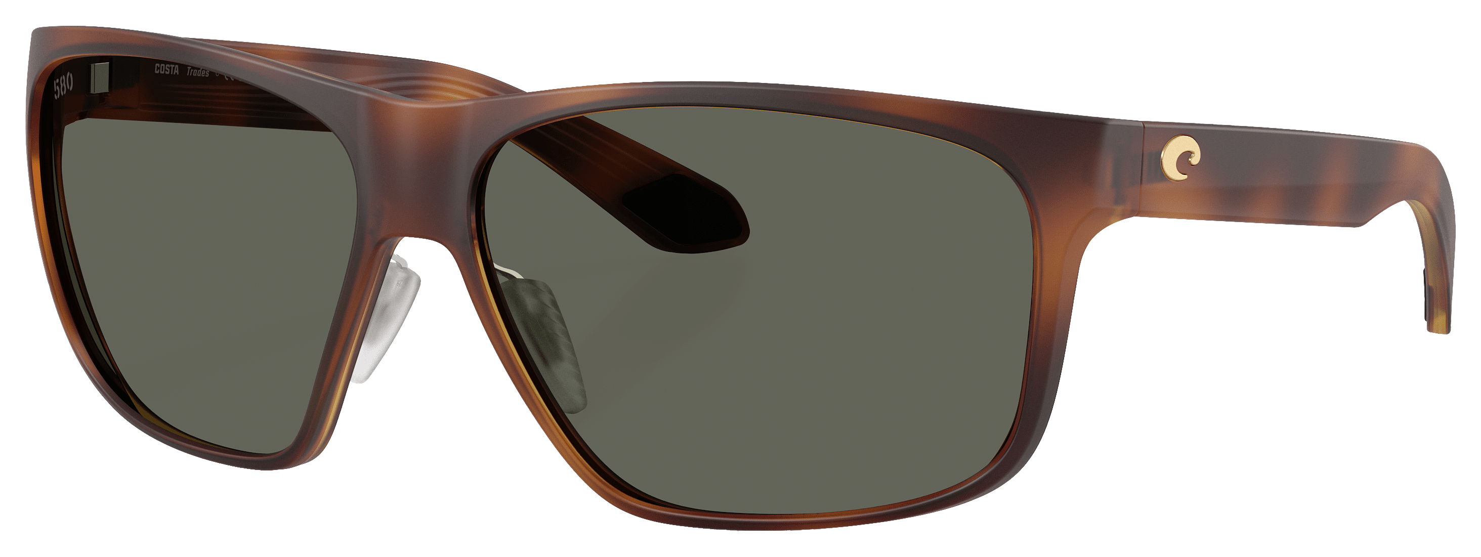 Image of Costa Del Mar Trades 580G Glass Polarized Sunglasses - Matte Tortoise/Gray