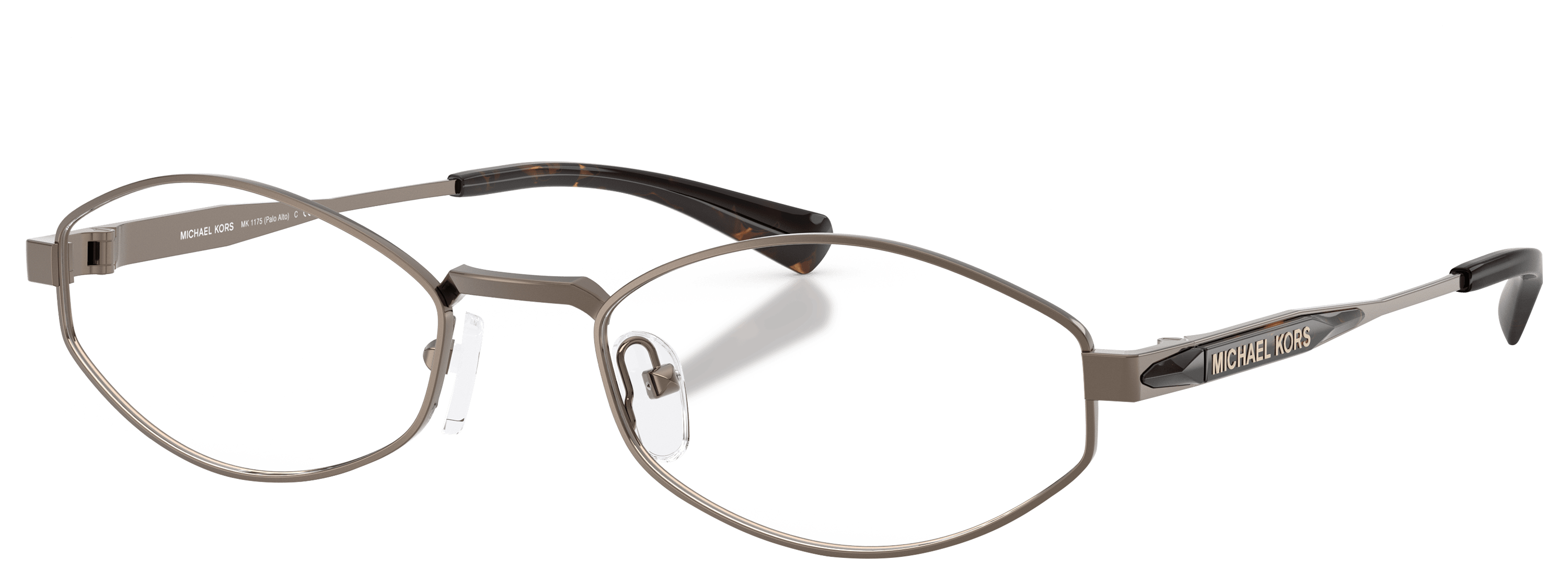 Image of Michael Kors MK1175 Blue Light Filter Glasses with Clip-on Sunglass Lens - Matte Husk/Clr/BV Filter/Brown Gradient - X-Large