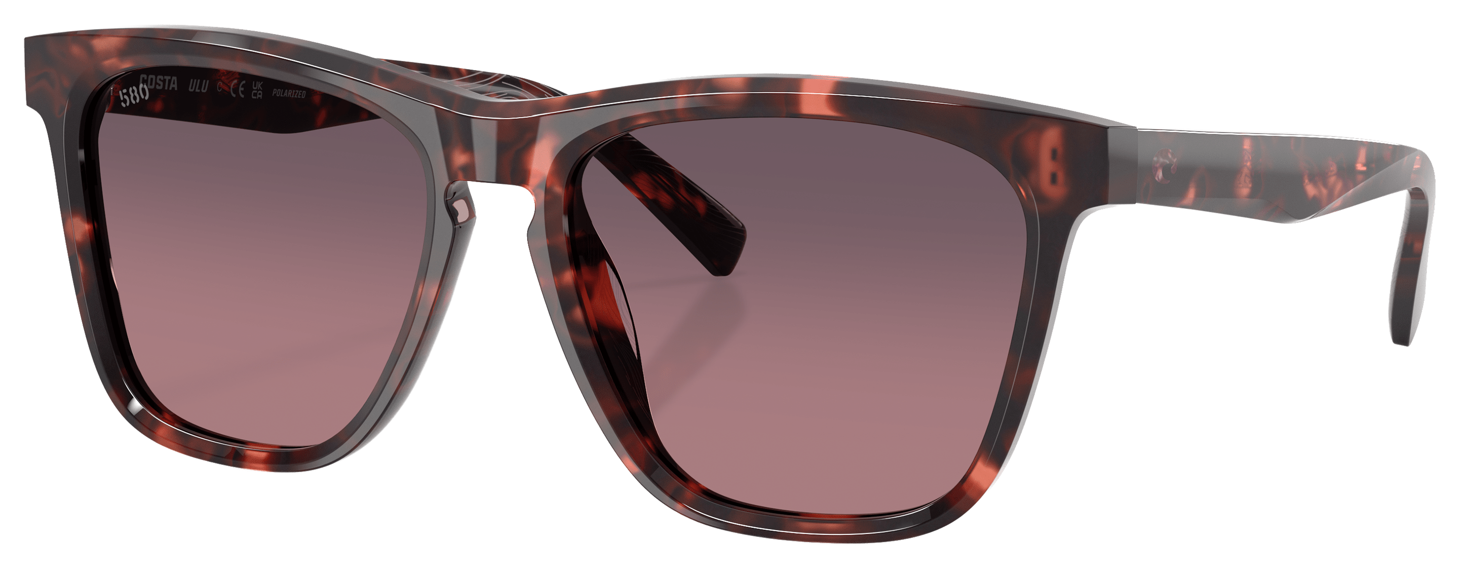 Image of Costa Del Mar Ulu 580G Glass Polarized Sunglasses - Sunset Tortoise/Rose Gradient - Large