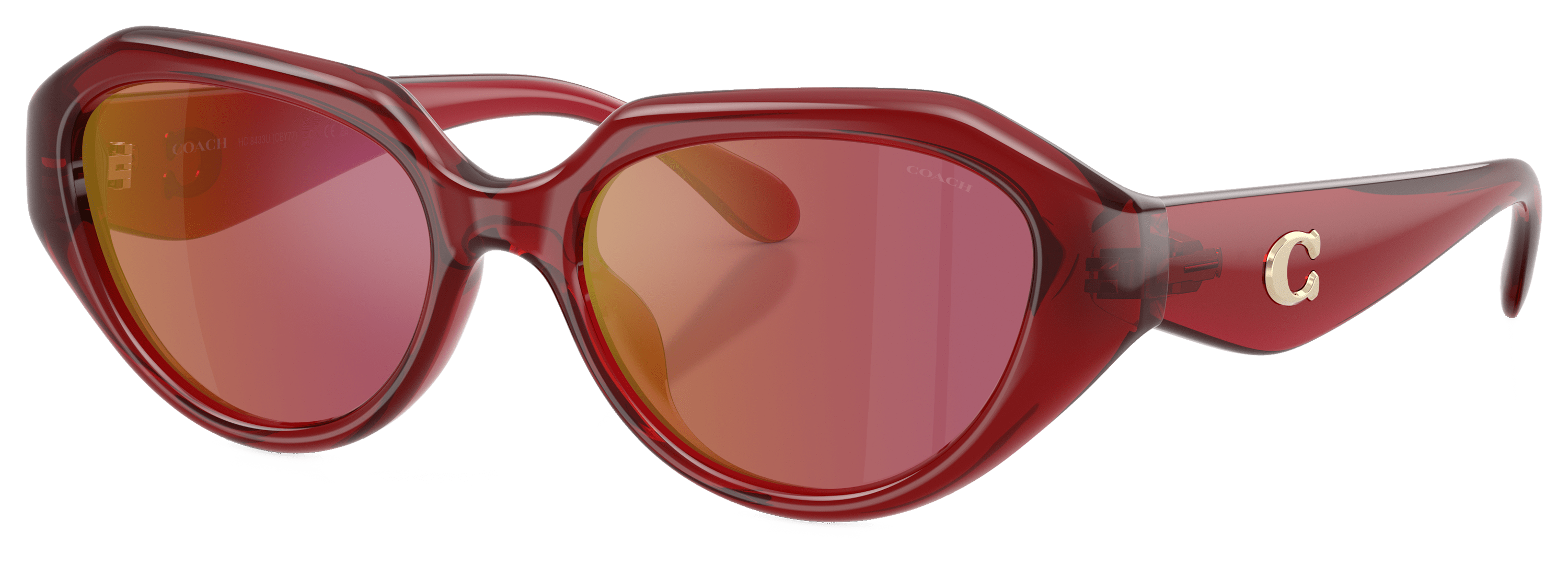 Image of COACH HC8433U Sunglasses for Ladies - Milky Cherry/Berry Mirror