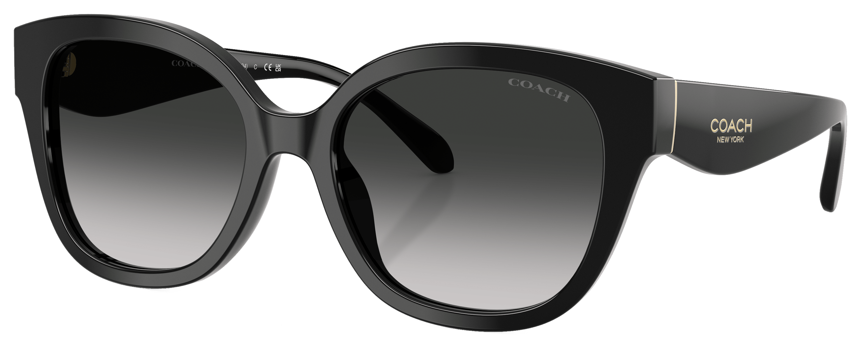 Image of COACH HC8438U Sunglasses for Ladies - Black/Gray Gradient - X-Large