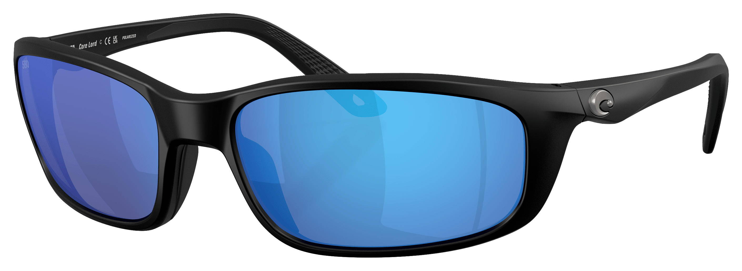 Image of Costa Del Mar Brine II Glass Polarized Sunglasses - Matte Black/Blue Mirror - Medium