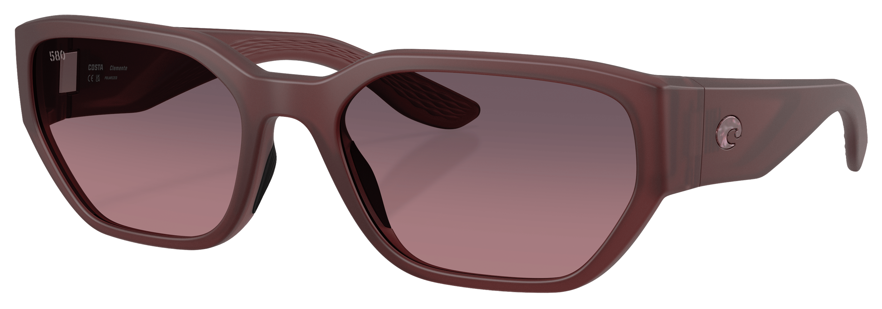 Image of Costa Del Mar Clemente 580G Glass Polarized Sunglasses - Matte Stormy Sunset/Rose Gradient - X-Large