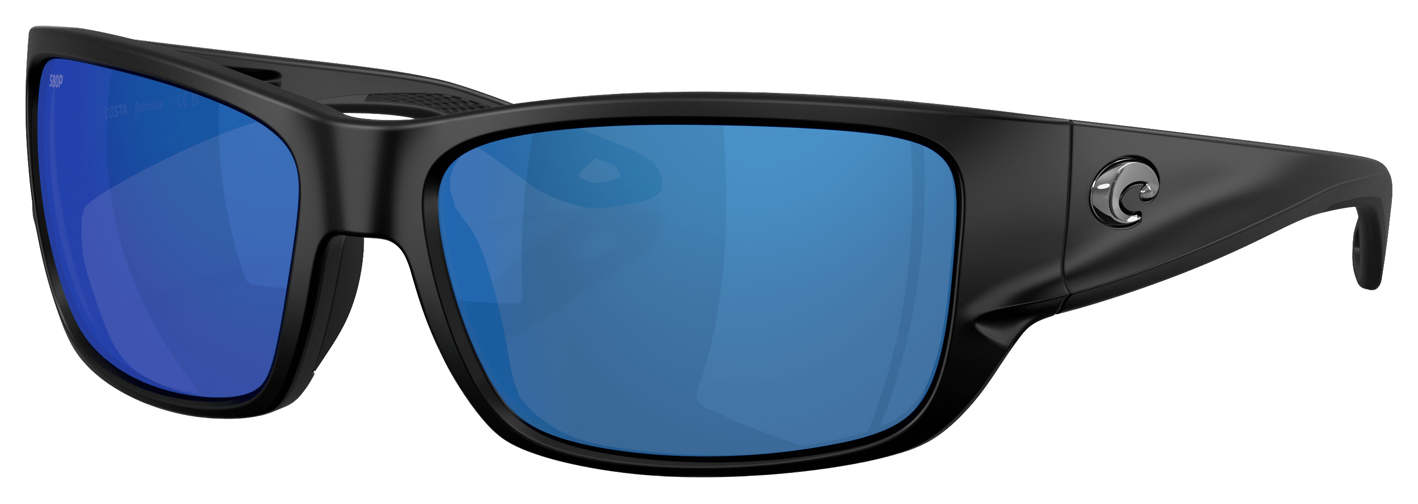 Image of Costa Del Mar Schoolie 580P Polarized Sunglasses - Matte Black/Blue Mirror - Small