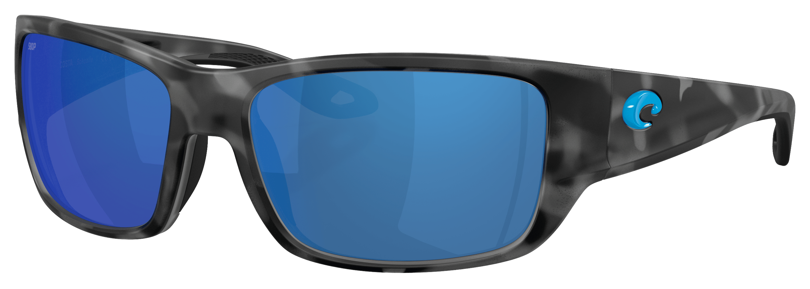 Image of Costa Del Mar Schoolie 580P Polarized Sunglasses - Matte Tiger Shark/Blue Mirror - Small