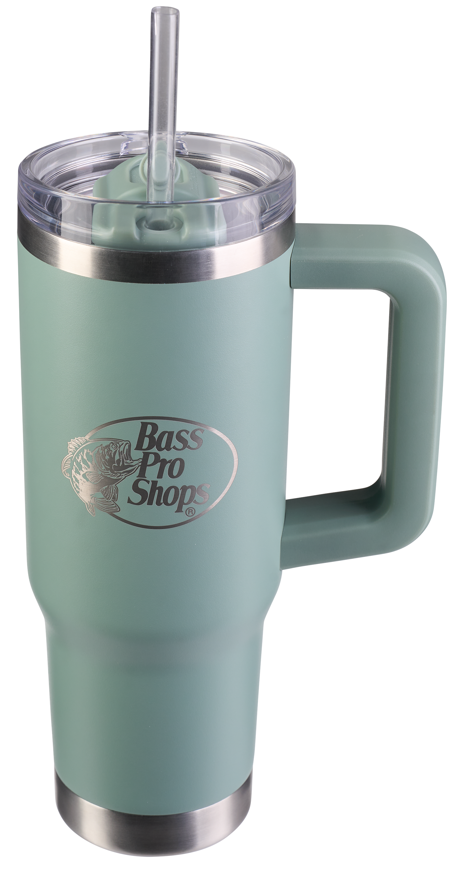 Image of Bass Pro Shops 30-oz. Mug with Slider Lid and Straw - Iceberg Green