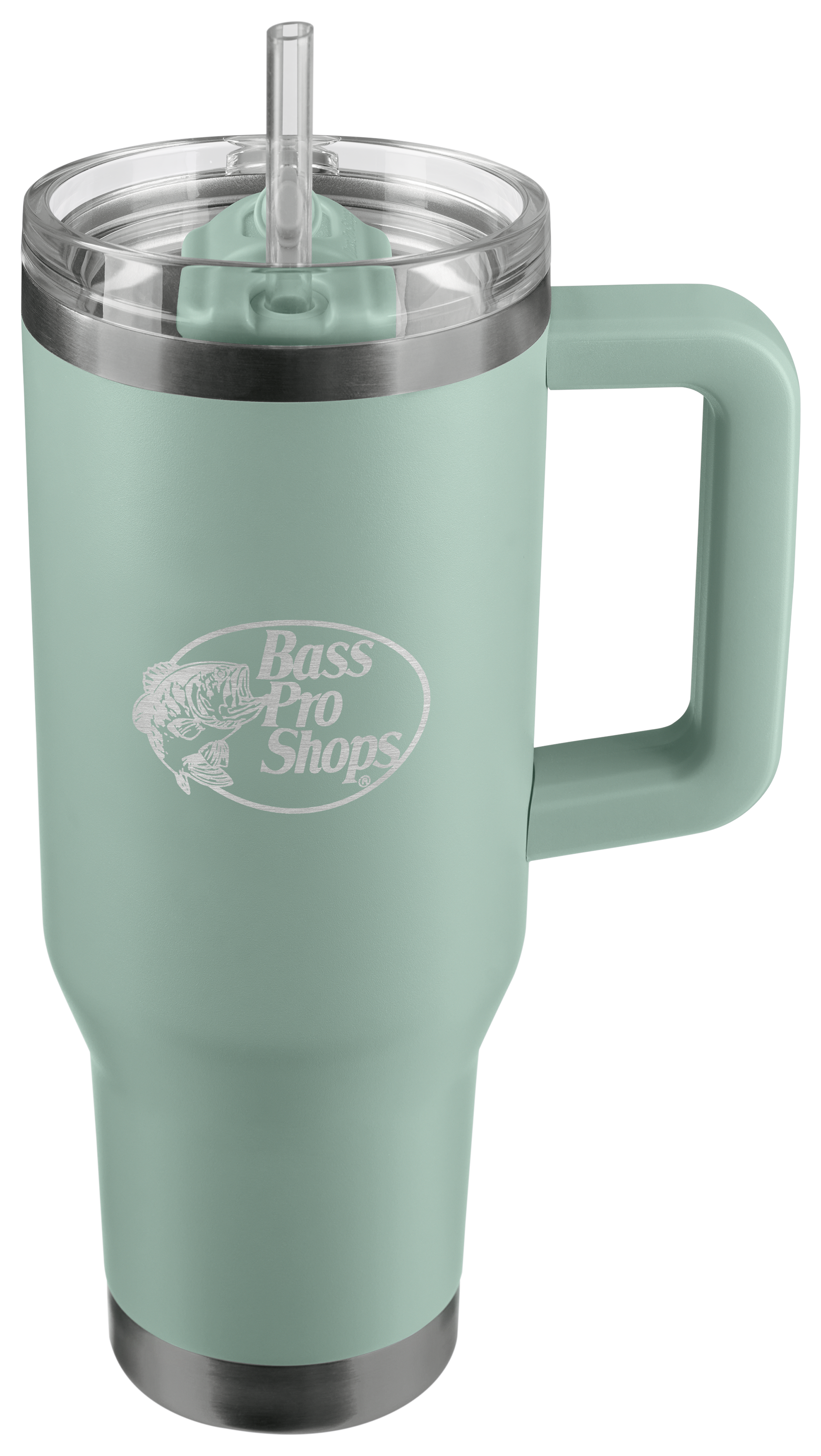 Image of Bass Pro Shops 40-oz. Mug with Slider Lid and Straw - Iceberg Green