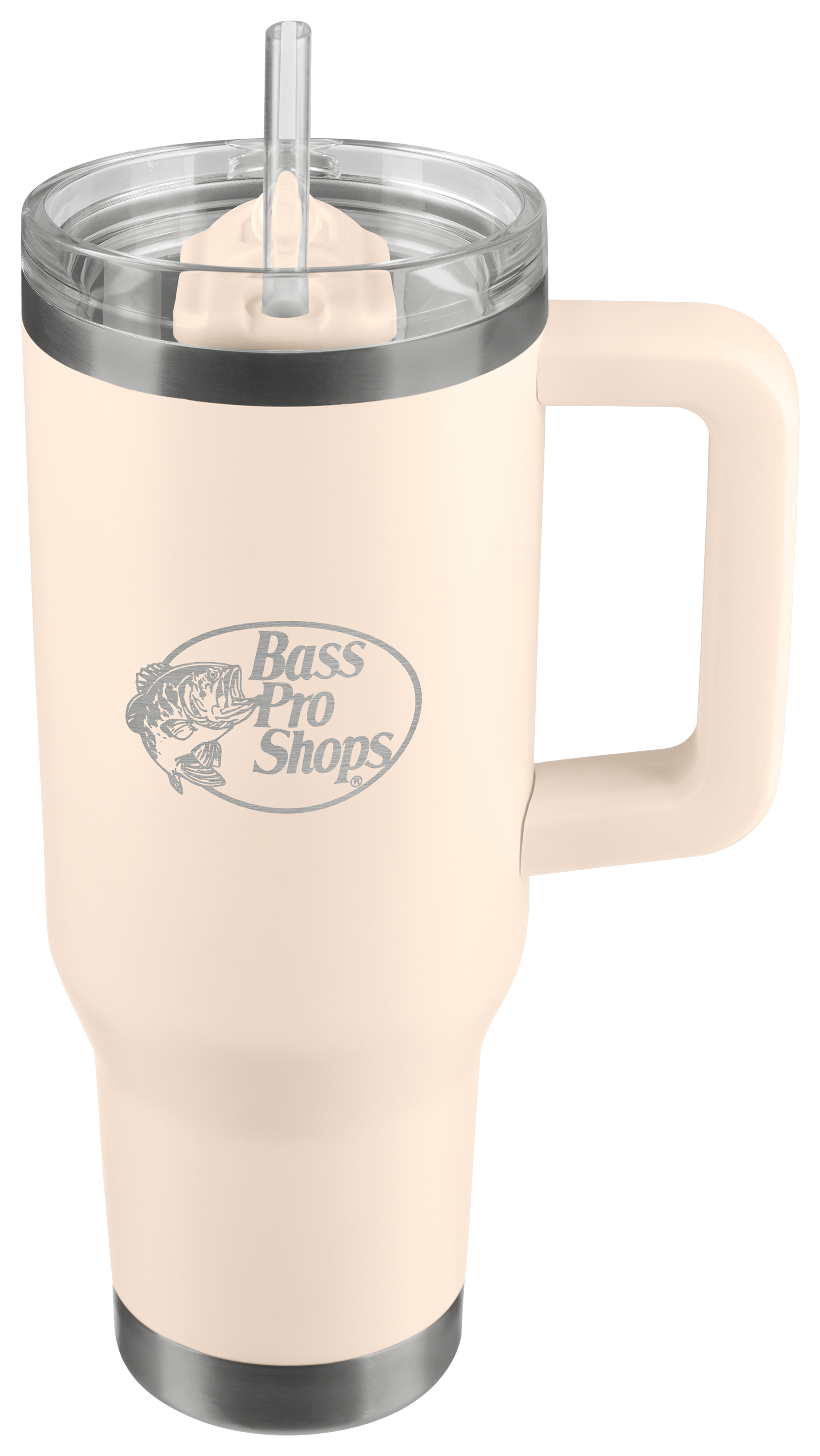 Image of Bass Pro Shops 40-oz. Mug with Slider Lid and Straw - Whitecap Gray