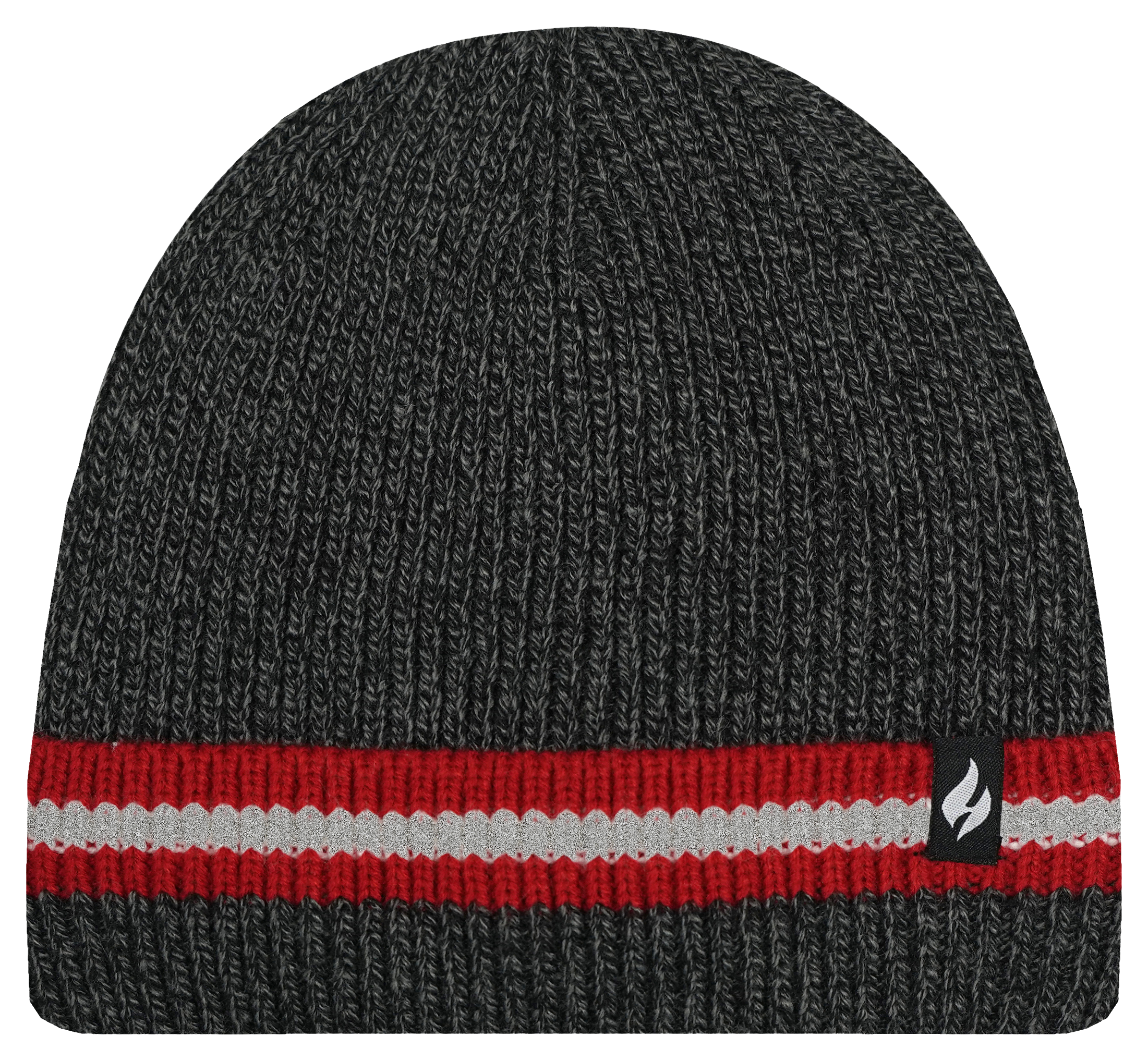 Image of Heat Holders Simon Rib-Knit Roll-Up Hat - Black/Red