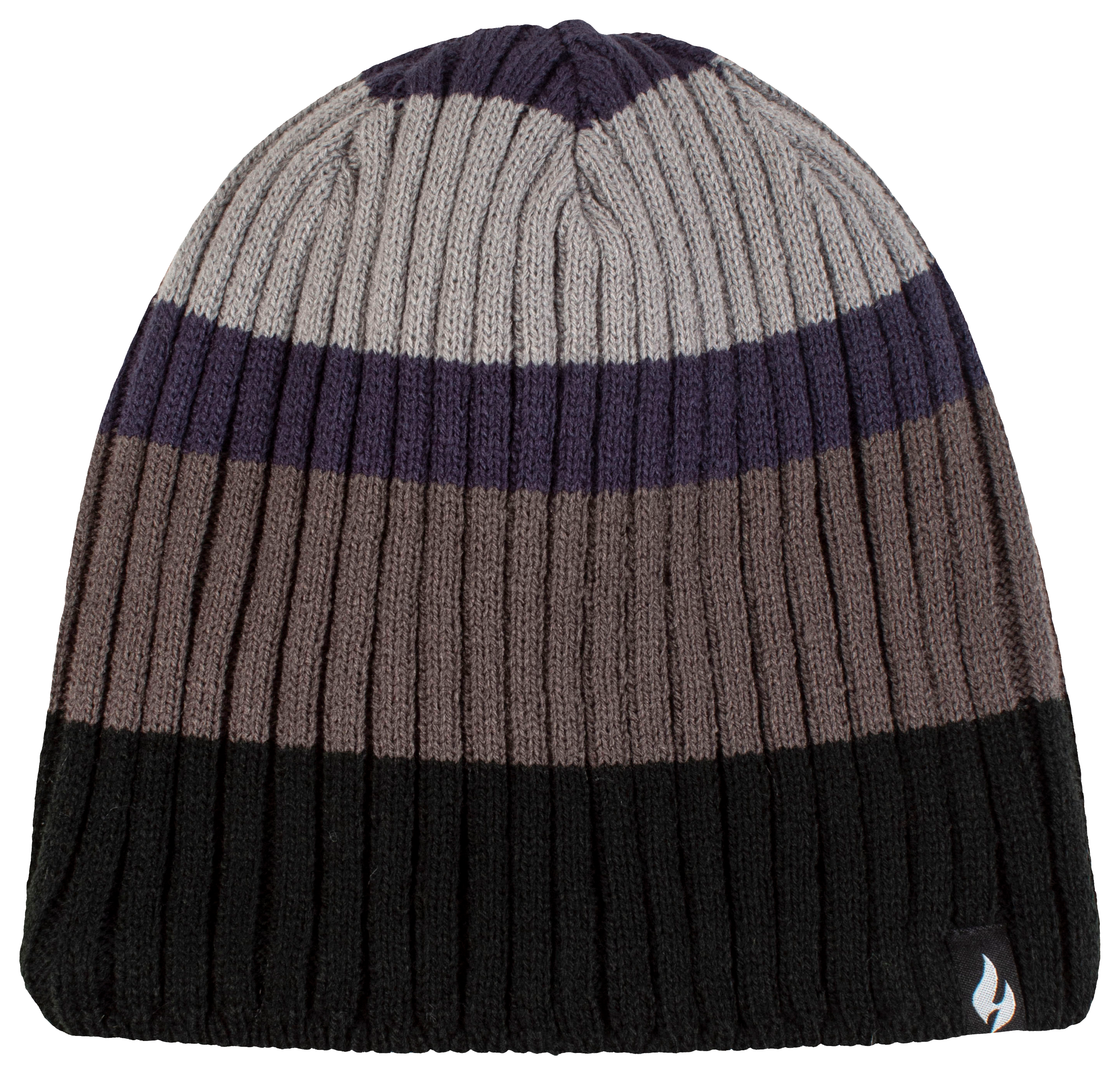 Image of Heat Holders Grayson Rib Stripe Hat - Black/Navy