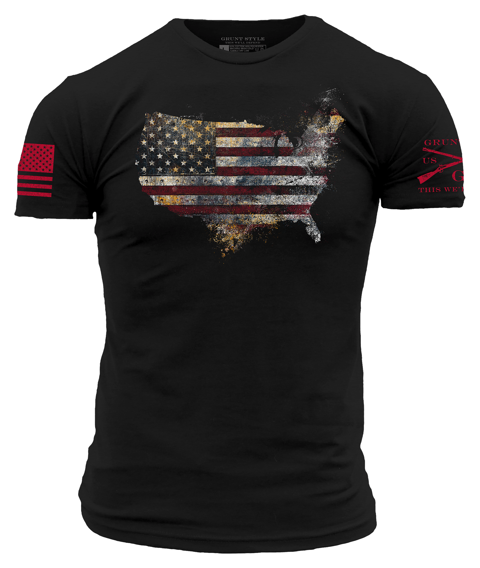 Image of Grunt Style Red Blood Nation Short-Sleeve T-Shirt - Black - S